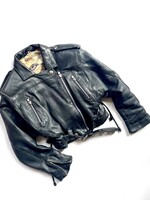 Vintage Black Leather Aviator Jacket 6y