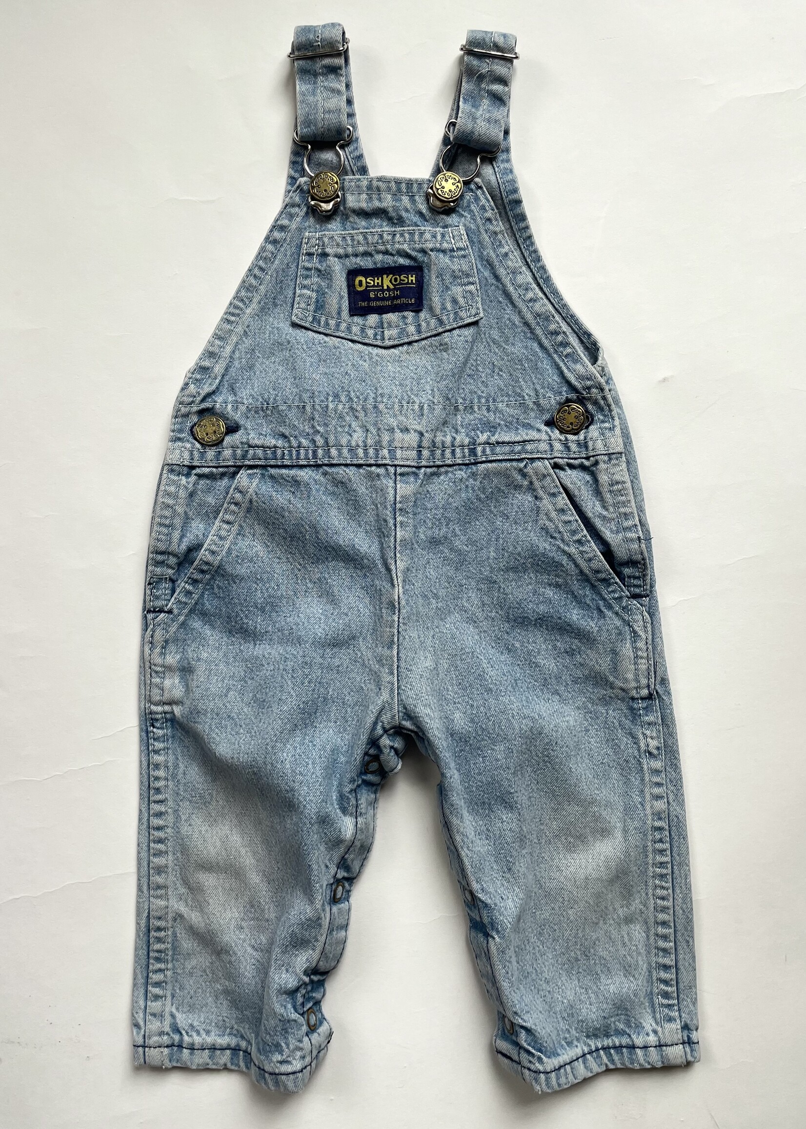 OshKosh USA Light Wash Denim Dungarees 6m