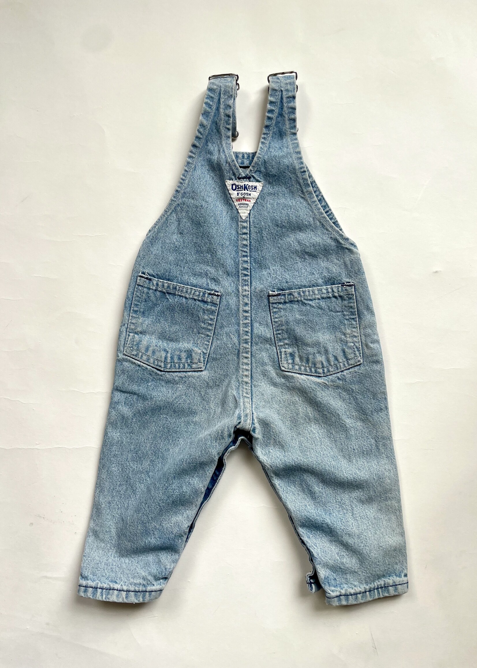 OshKosh USA Light Wash Denim Dungarees 6m