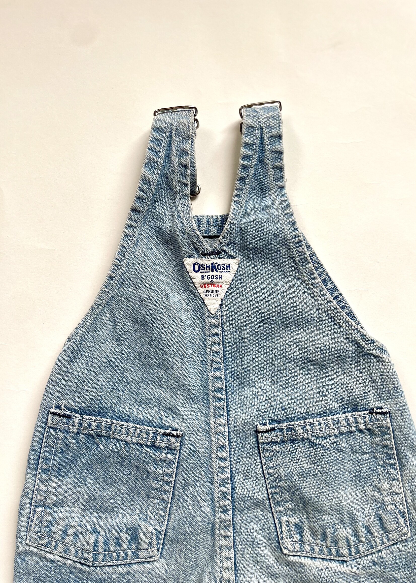 OshKosh USA Light Wash Denim Dungarees 6m
