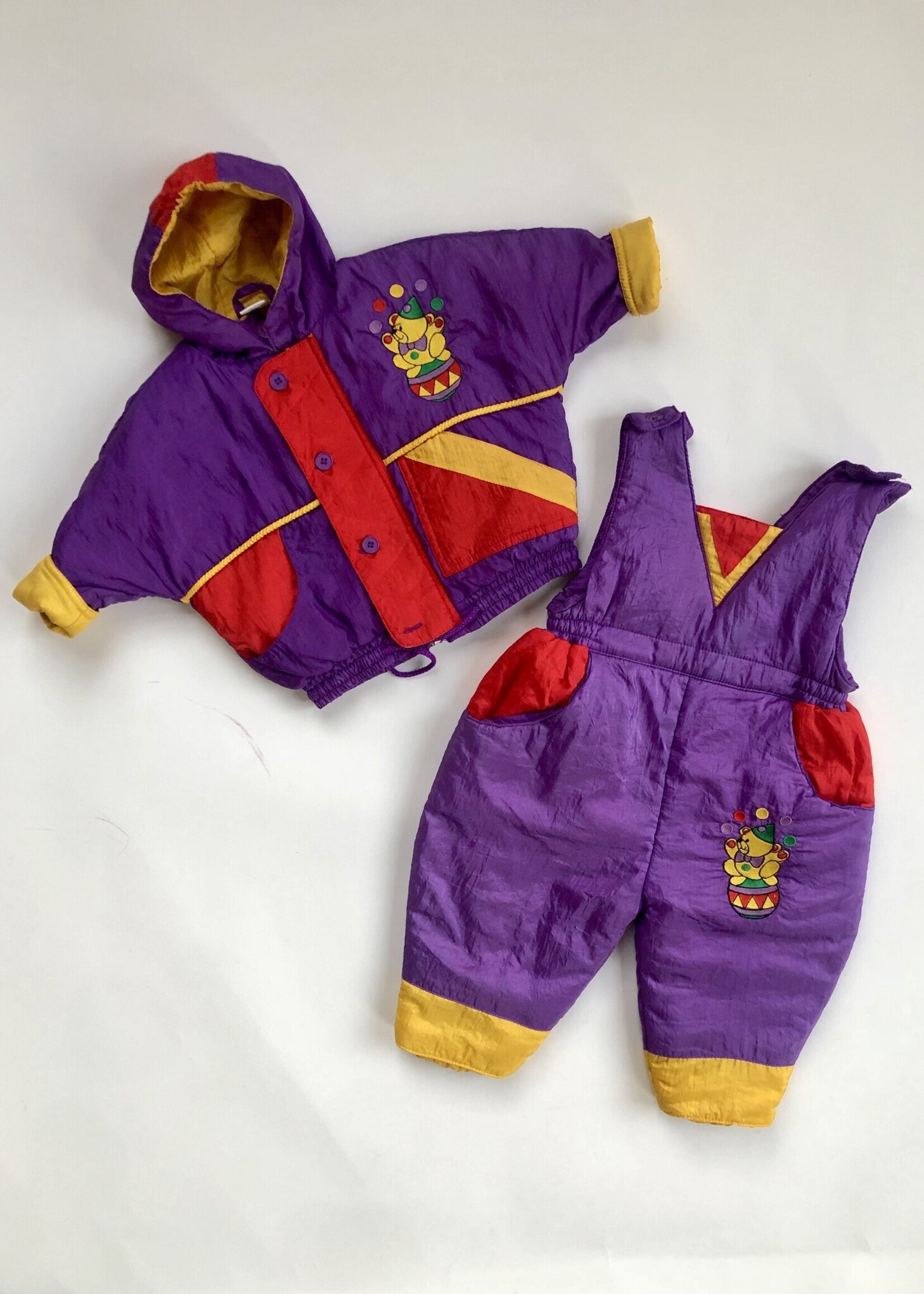 Vintage Purple Circus Bear Winter Suit 9m