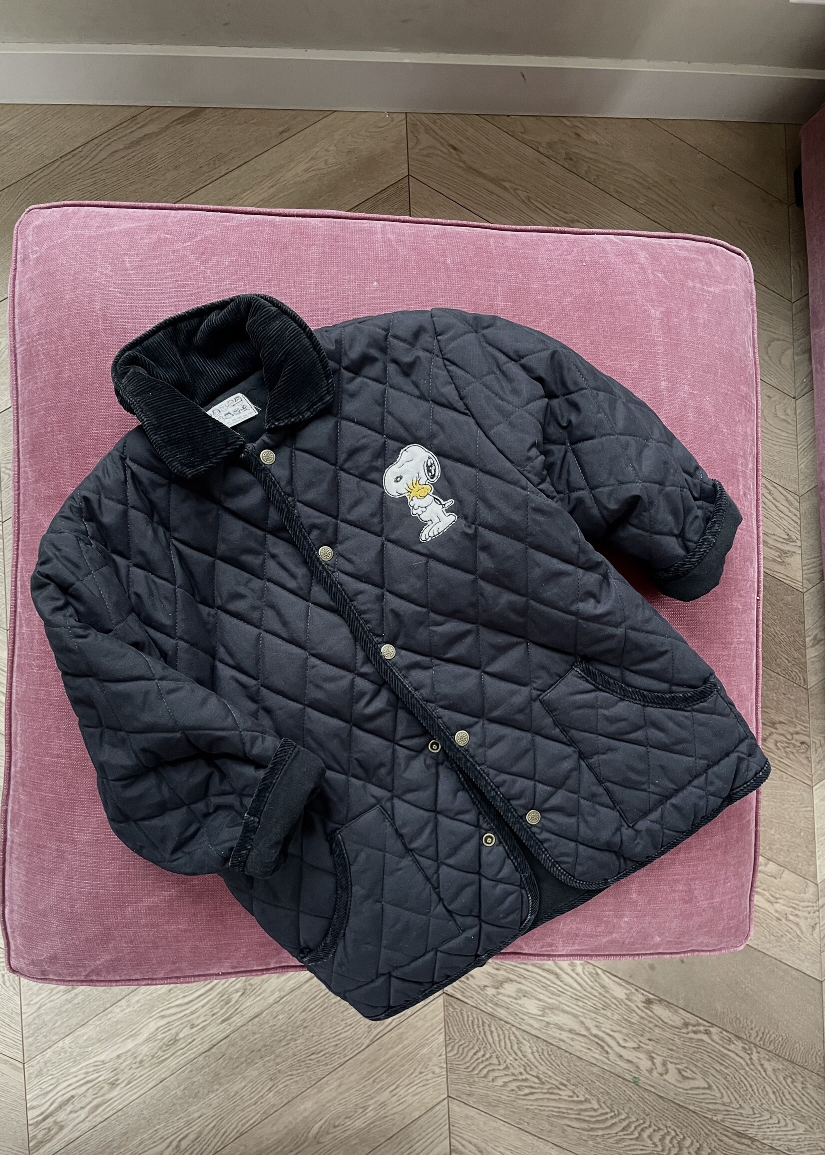 Vintage Black quilted Peanuts Jacket 6y