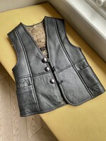 Vintage Vegan Leather Sherpa Waistcoat 4y