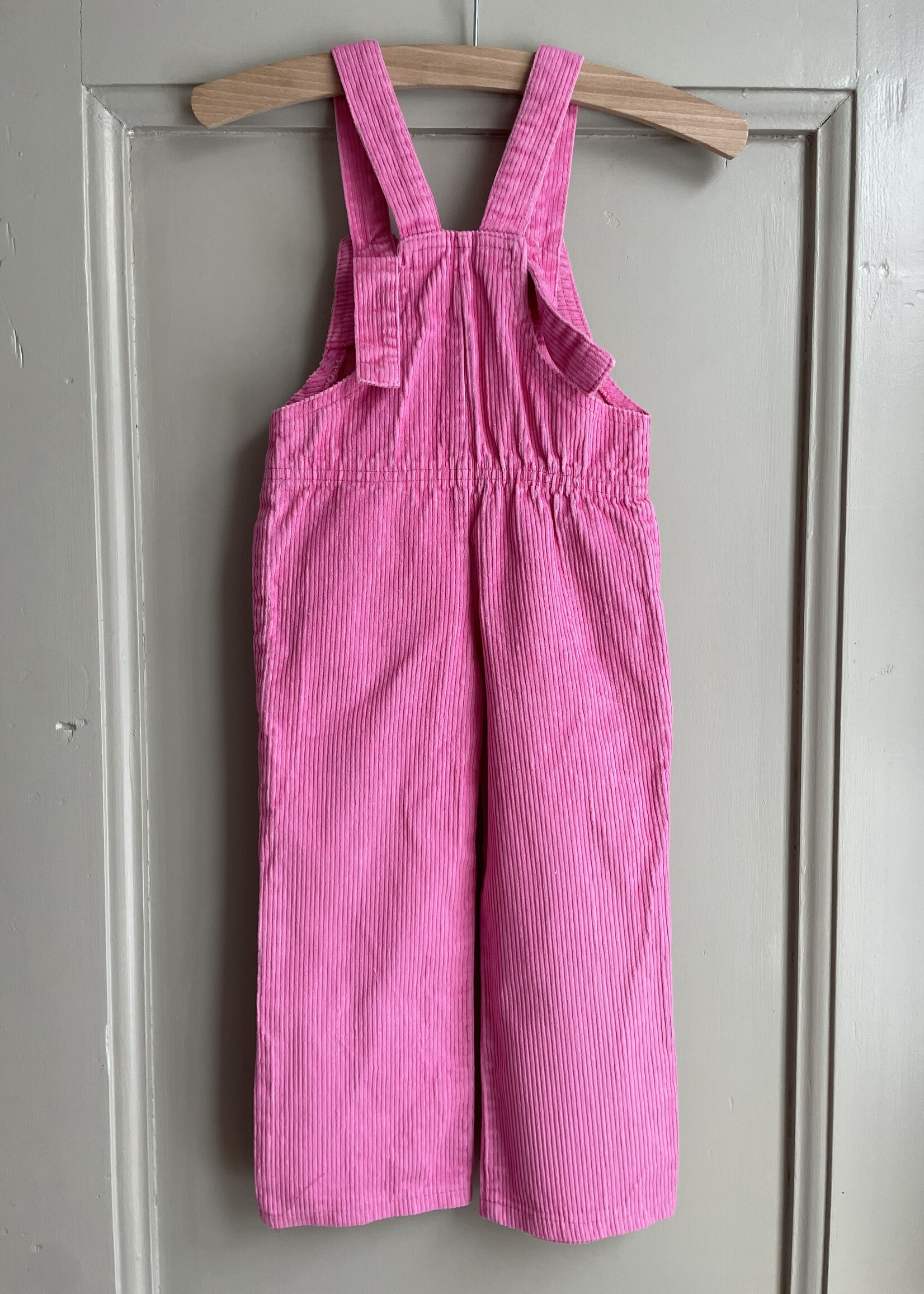 Vintage Pink Velvet Dungarees 18m