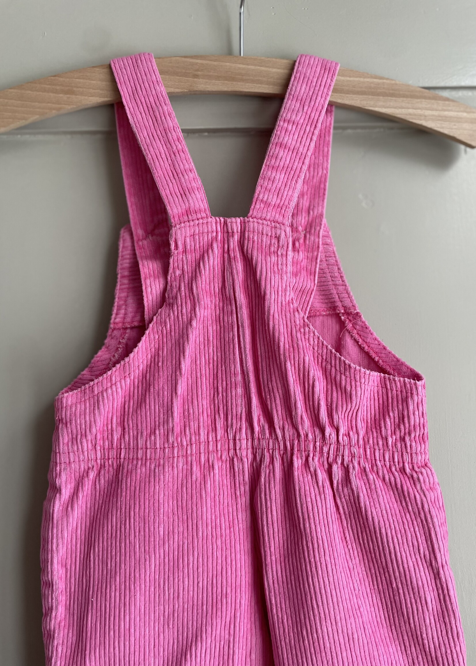 Vintage Pink Velvet Dungarees 18m