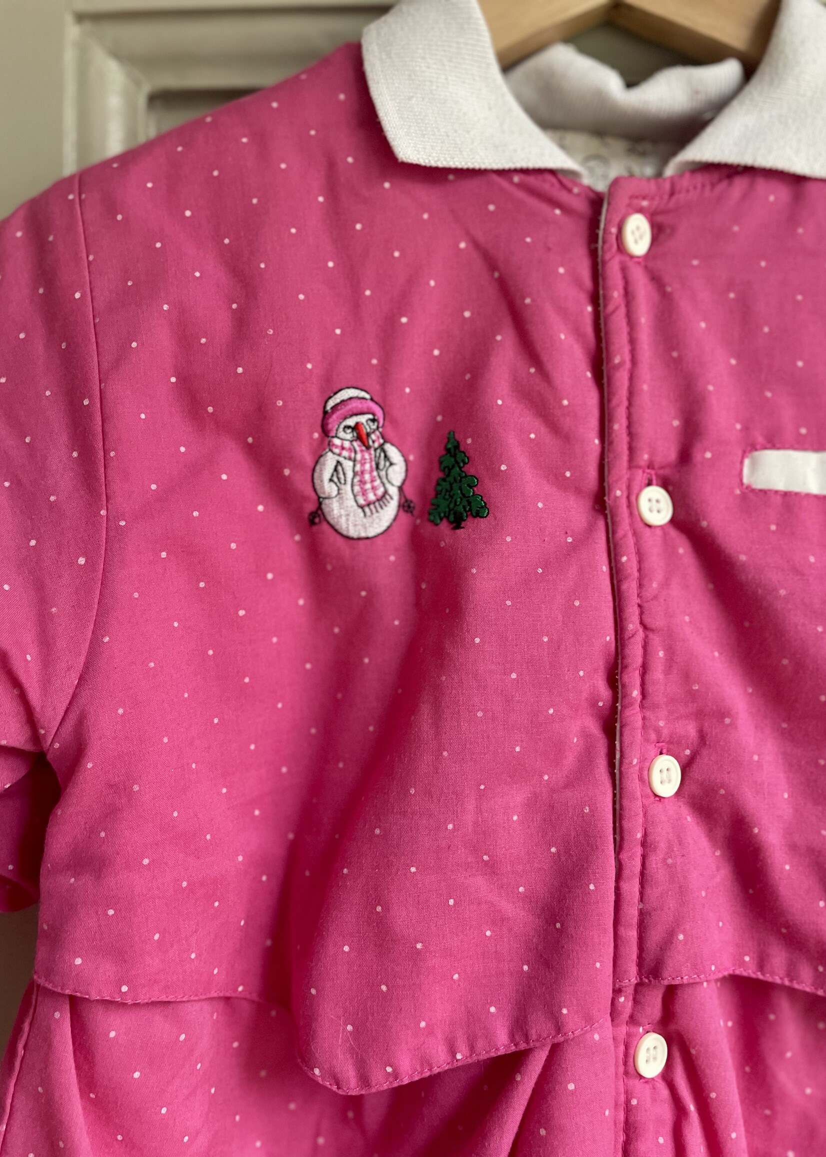 Vintage Pink Snowman Winter Suit 12-18m