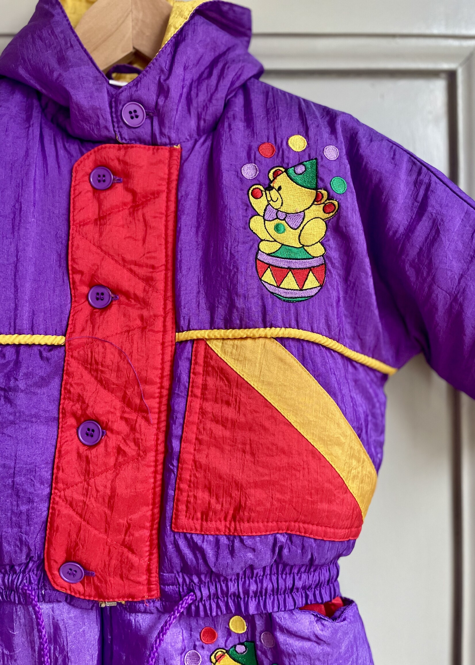 Vintage Purple Circus Bear Winter Suit 9m