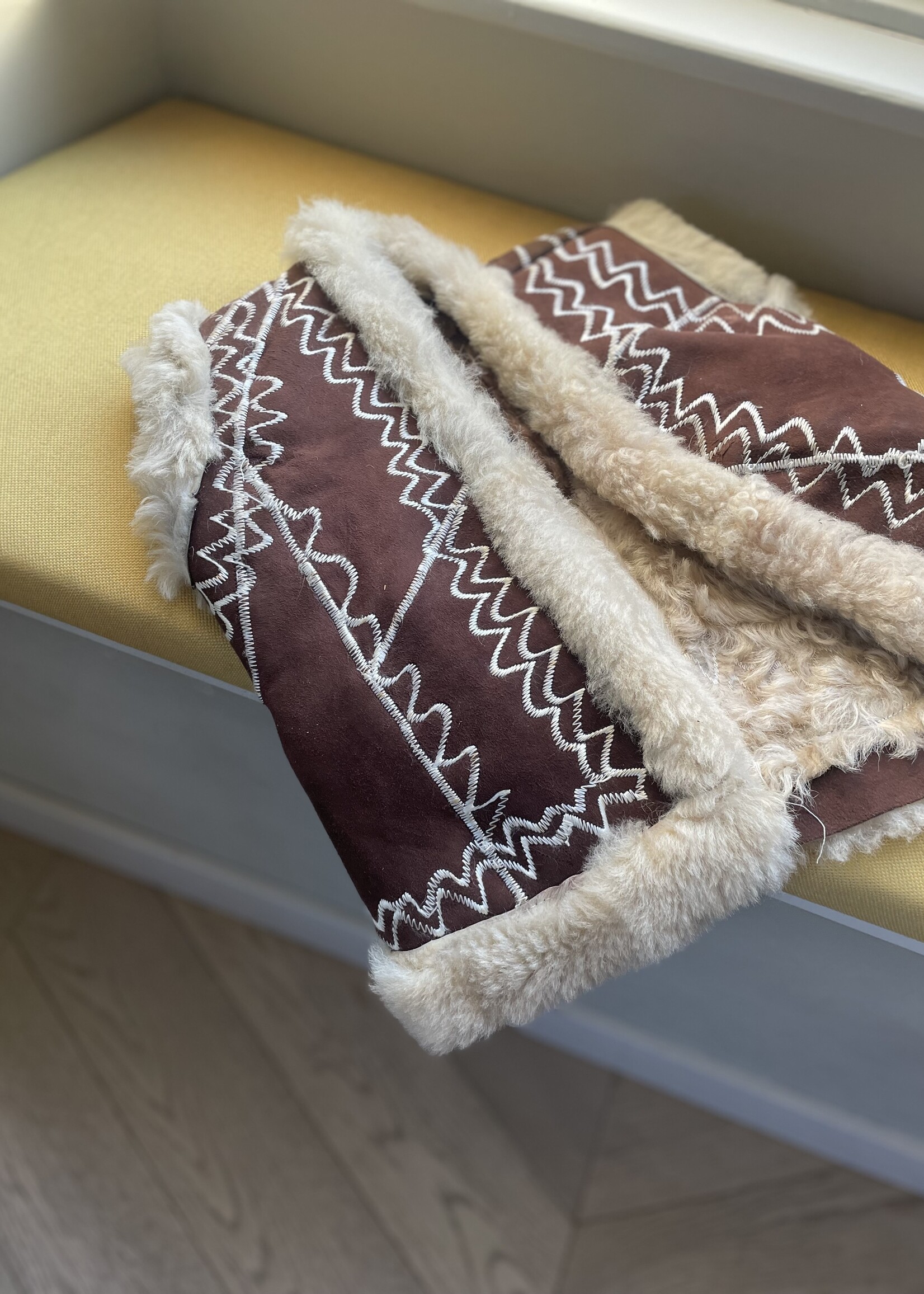 Handmade Suede Sheepskin Waistcoat 4y