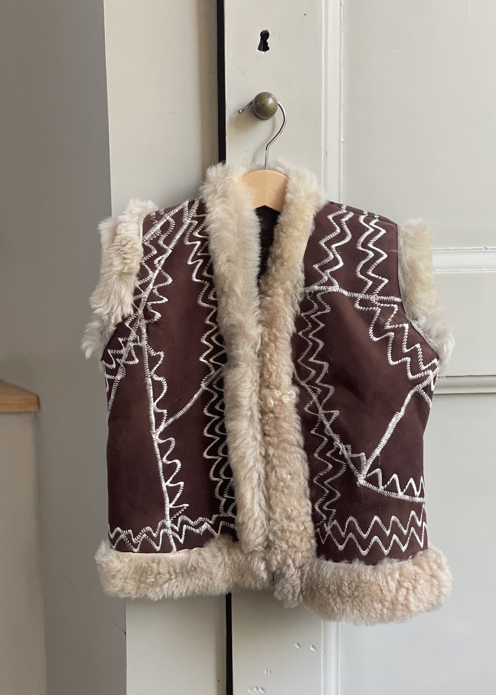 Handmade Suede Sheepskin Waistcoat 4y