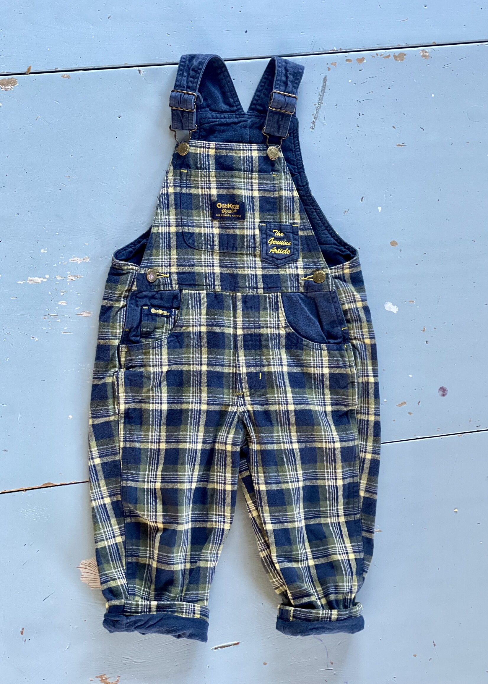 OshKosh Tartan Lined Dungarees 3y