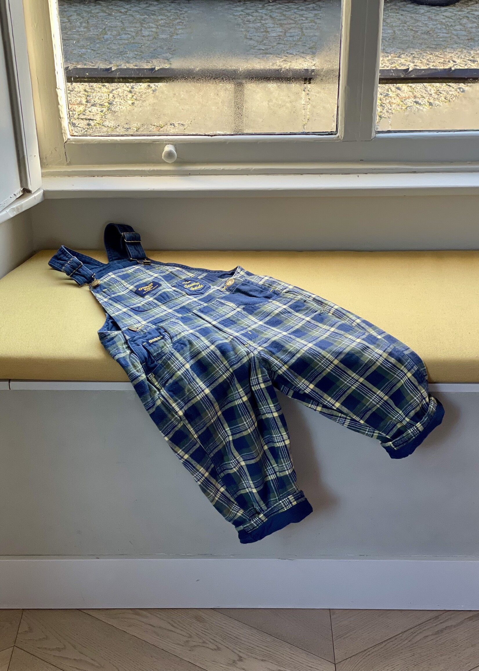 OshKosh Tartan Lined Dungarees 3y