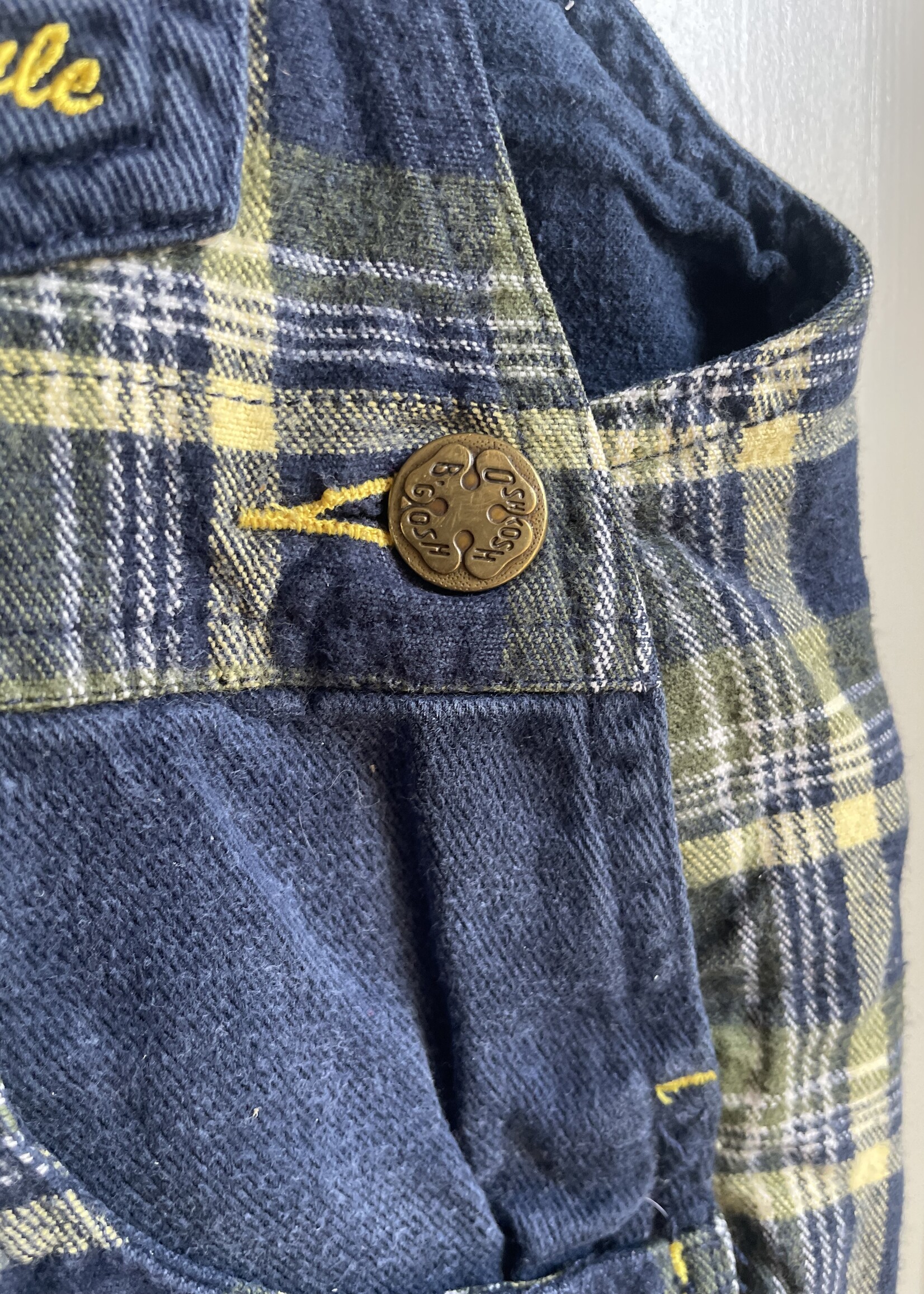 OshKosh Tartan Lined Dungarees 3y