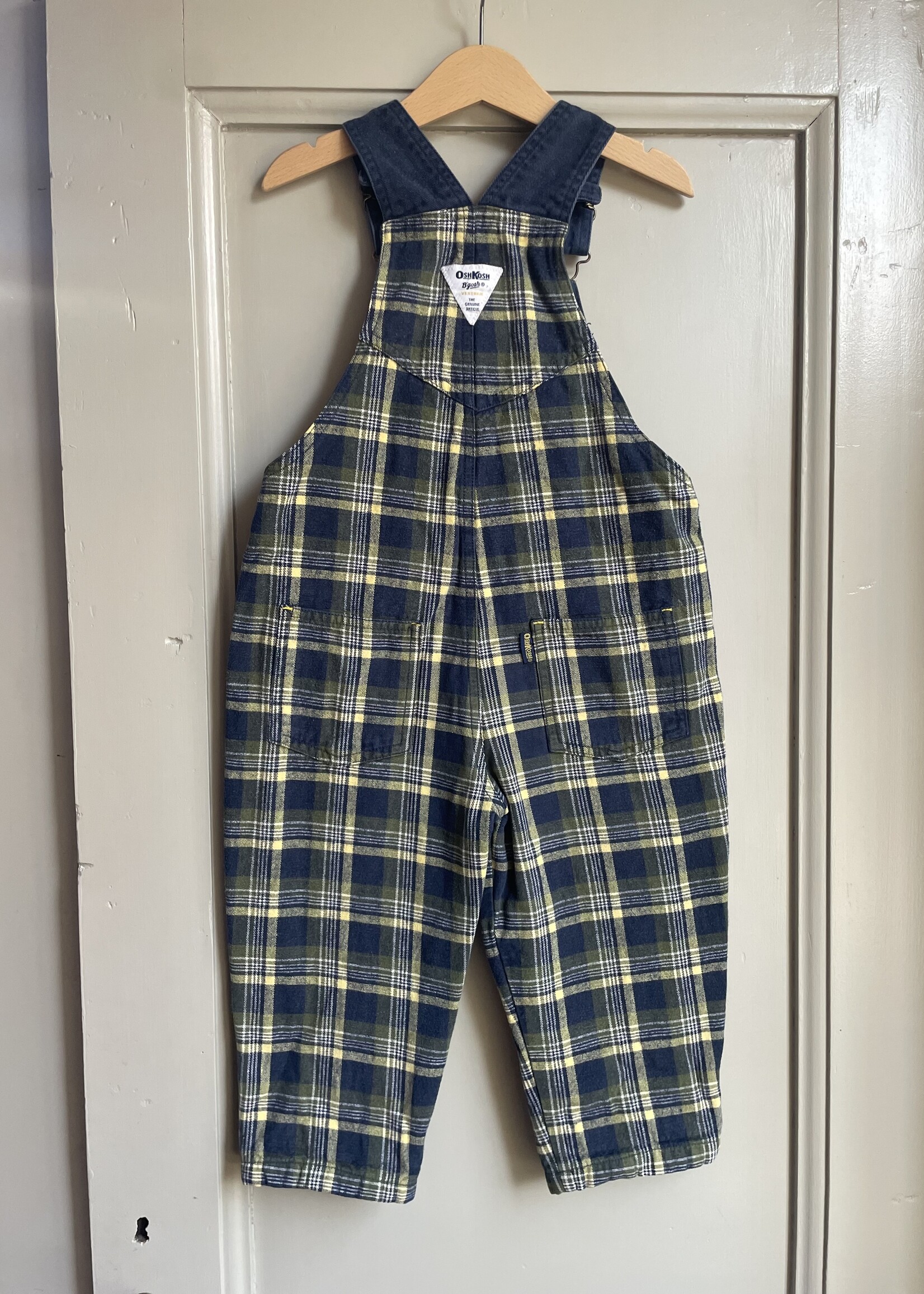 OshKosh Tartan Lined Dungarees 3y