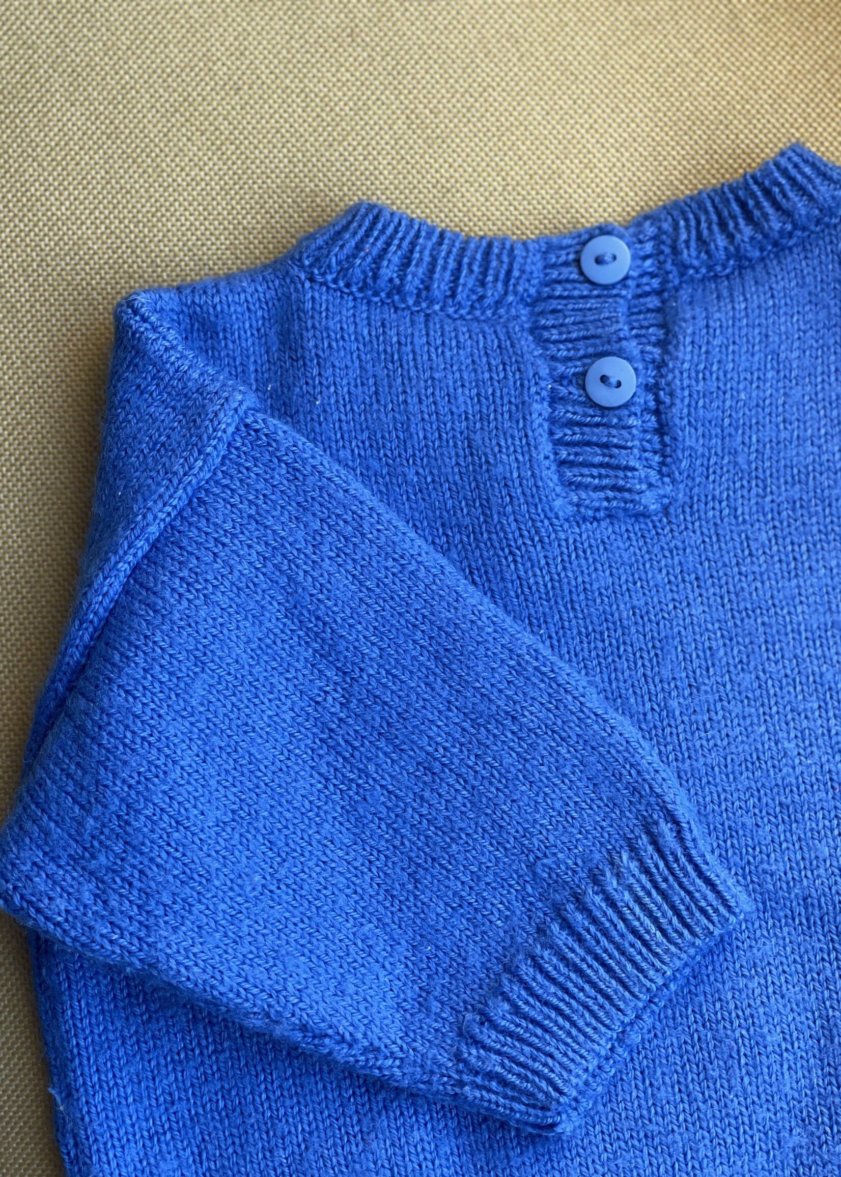 Handmade Blue Wool Bambi Sweater 6m
