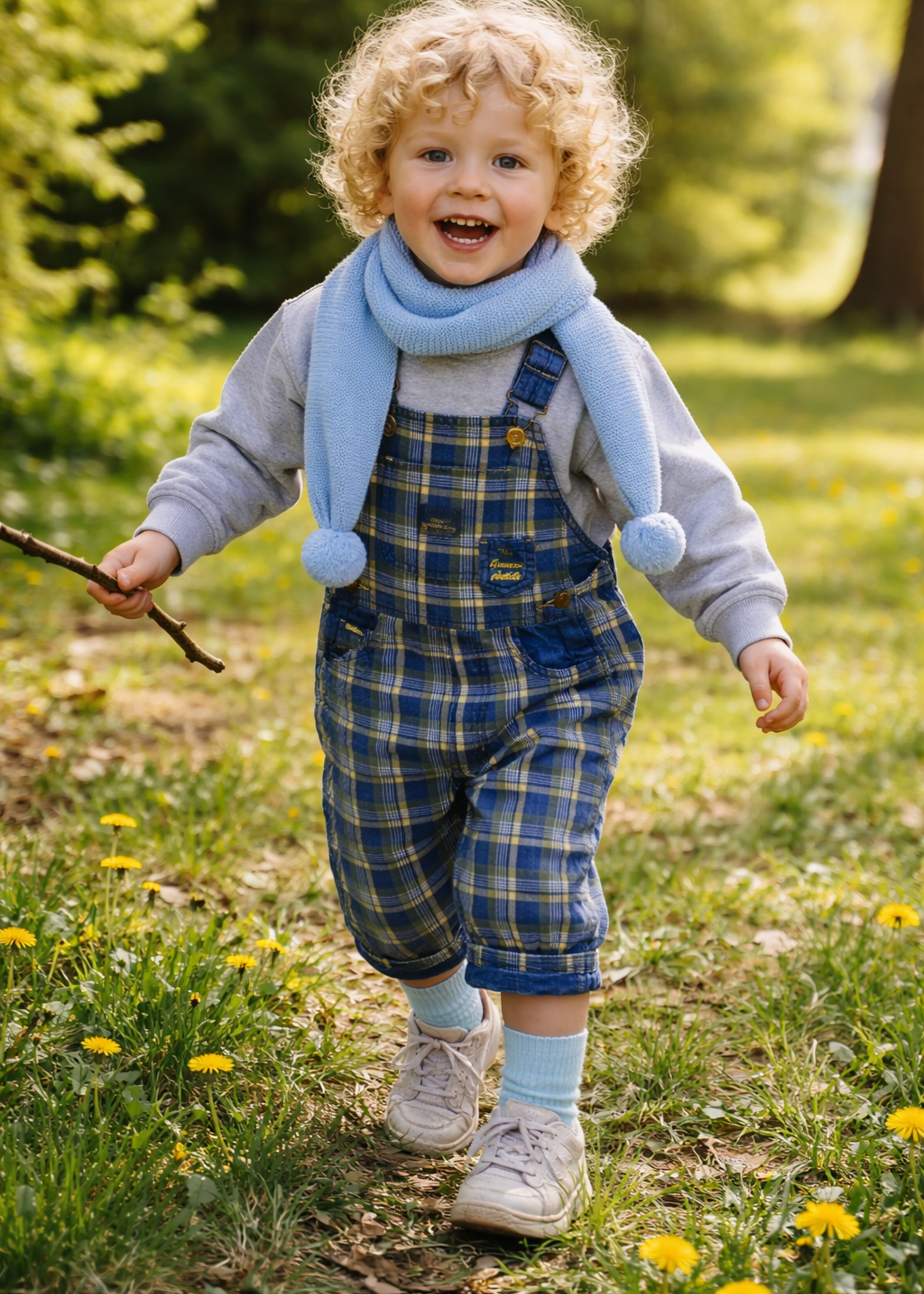 OshKosh Tartan Lined Dungarees 3y