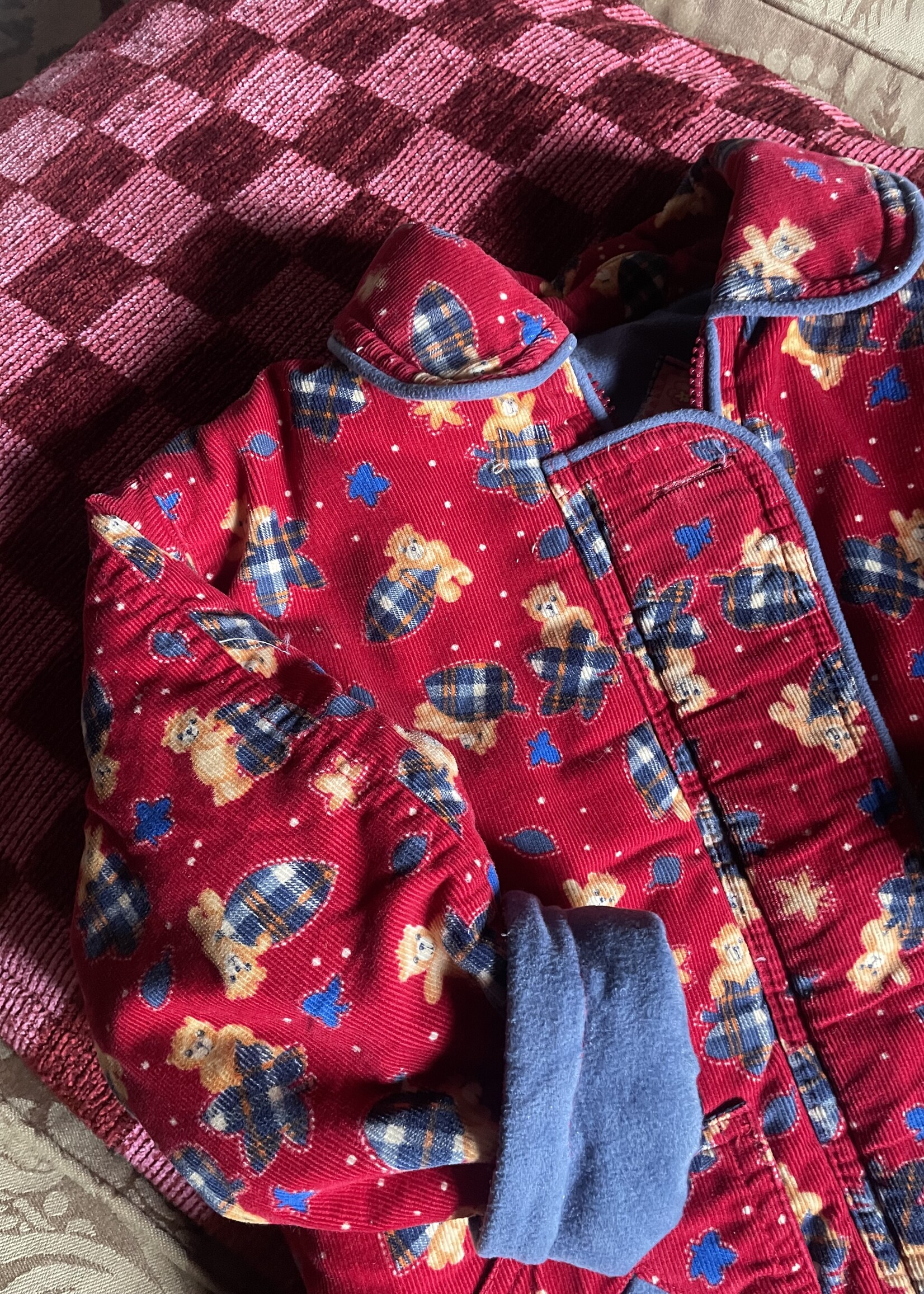 Vintage Red Velvet Bear Jacket 4y