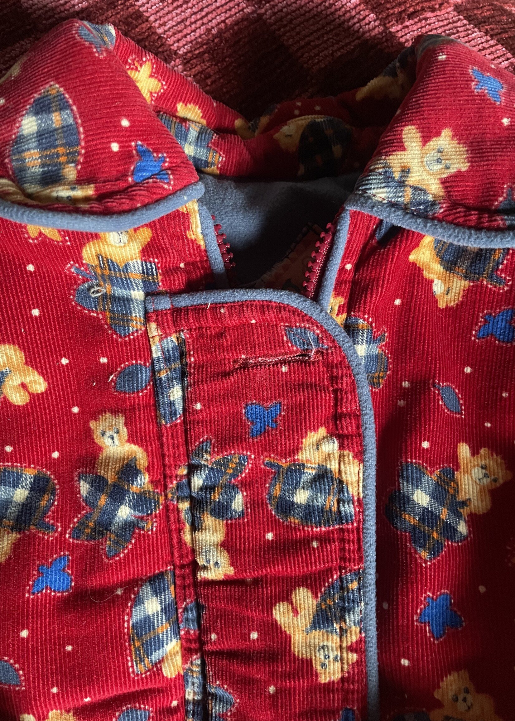 Vintage Red Velvet Bear Jacket 4y