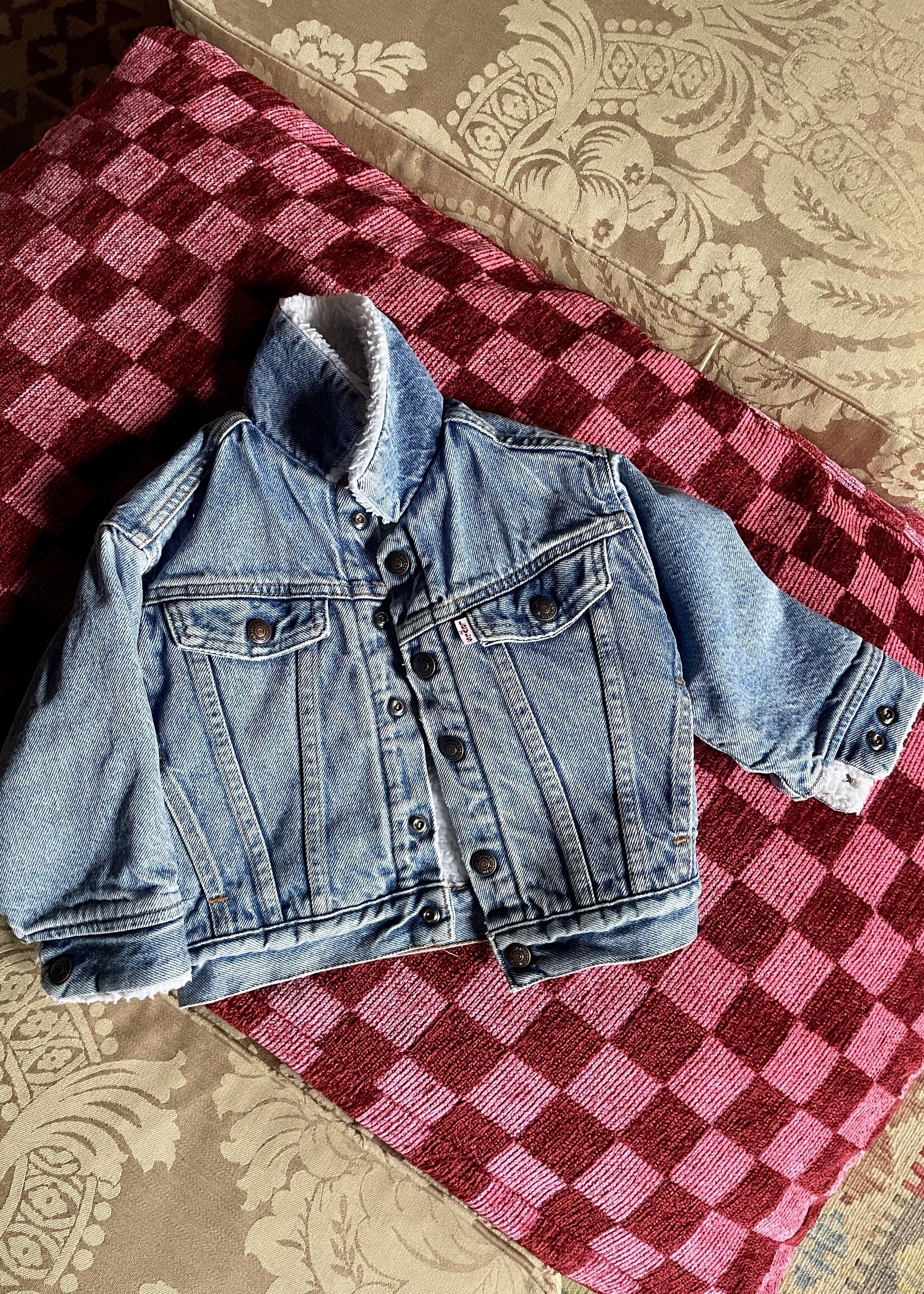 Levi's White Tab Denim Sherpa Jacket 18-24m