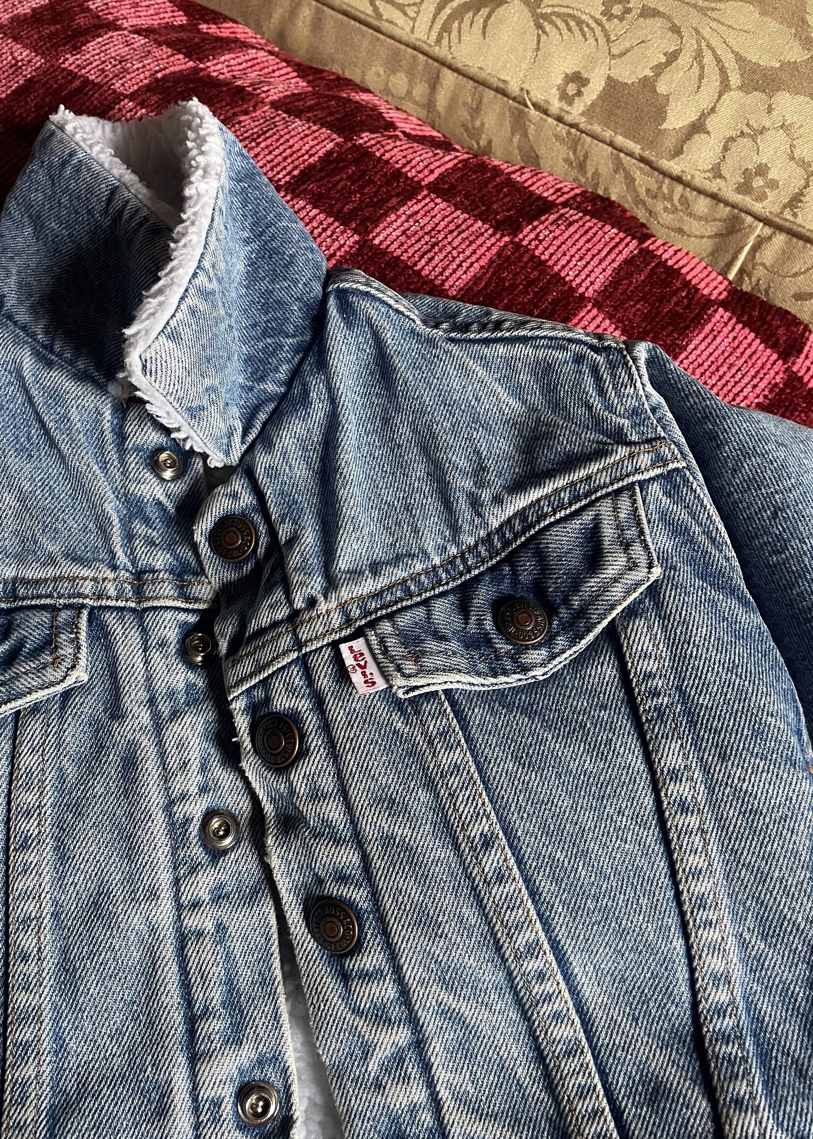 Levi's White Tab Denim Sherpa Jacket 18-24m