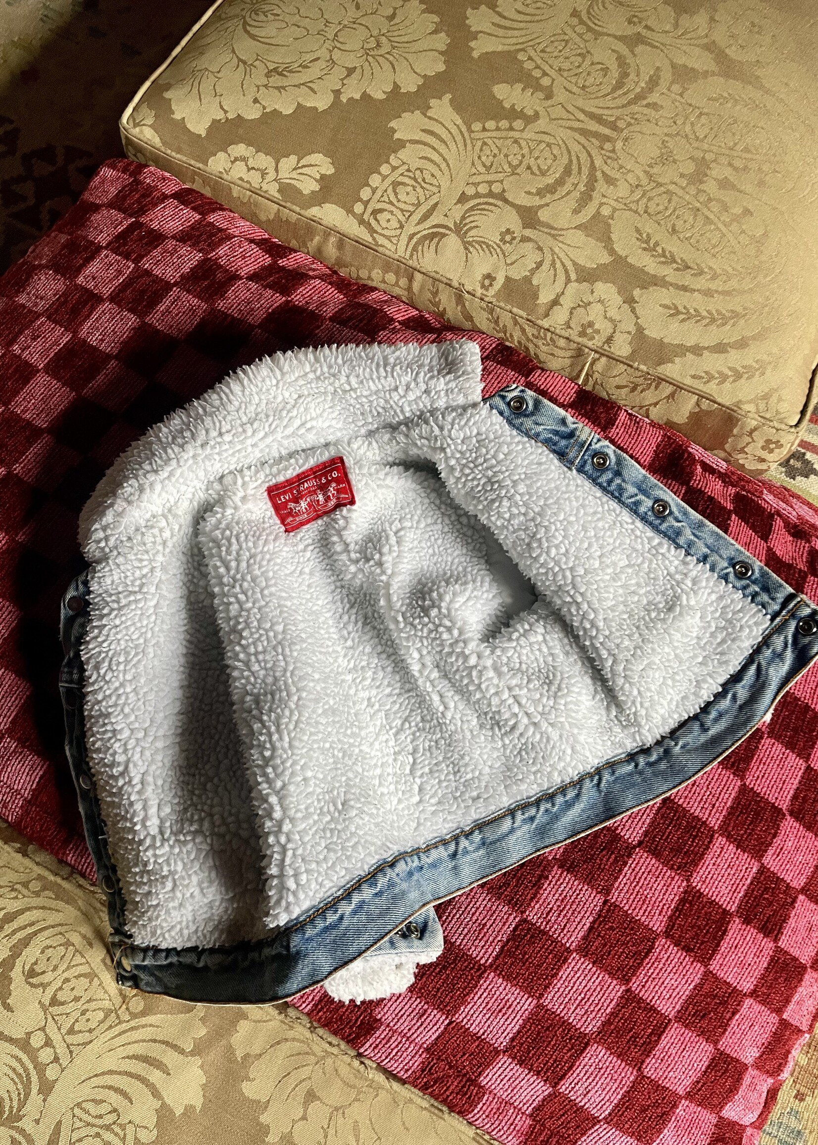 Levi's White Tab Denim Sherpa Jacket 18-24m