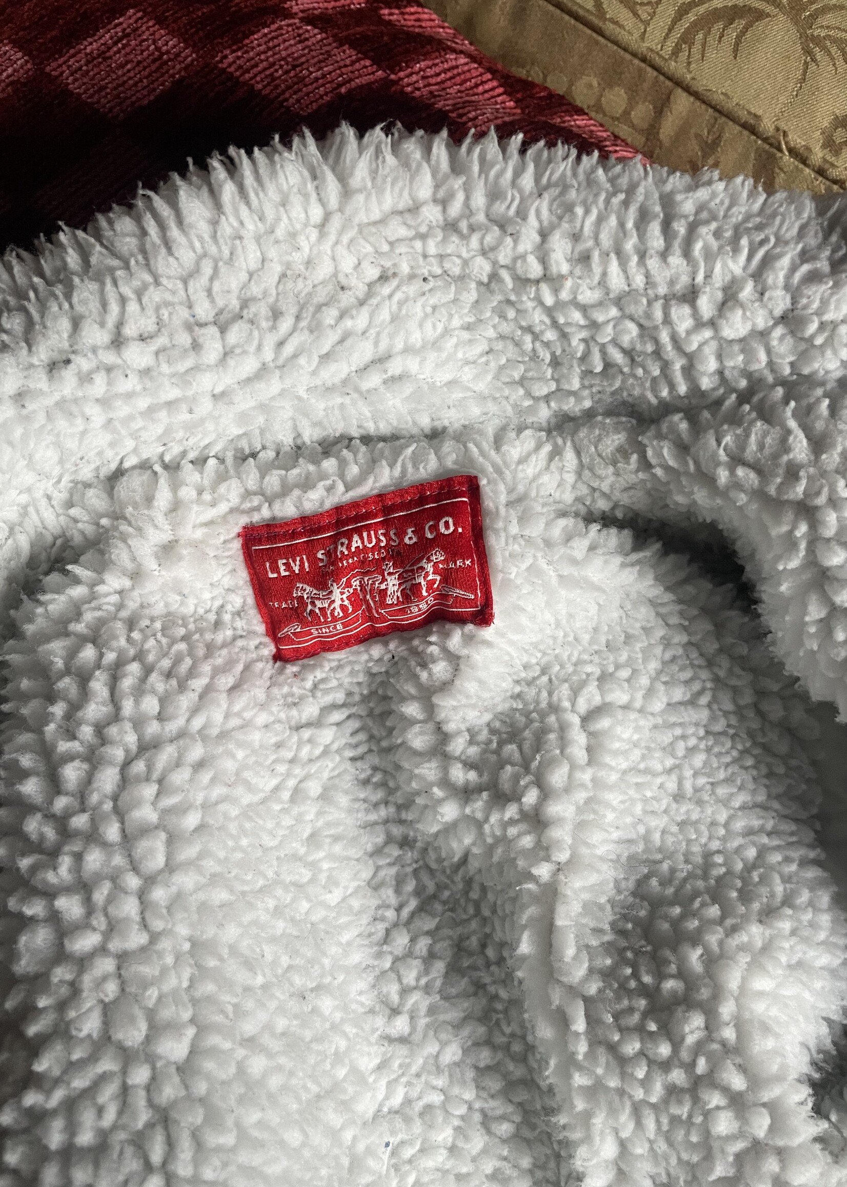 Levi's White Tab Denim Sherpa Jacket 18-24m