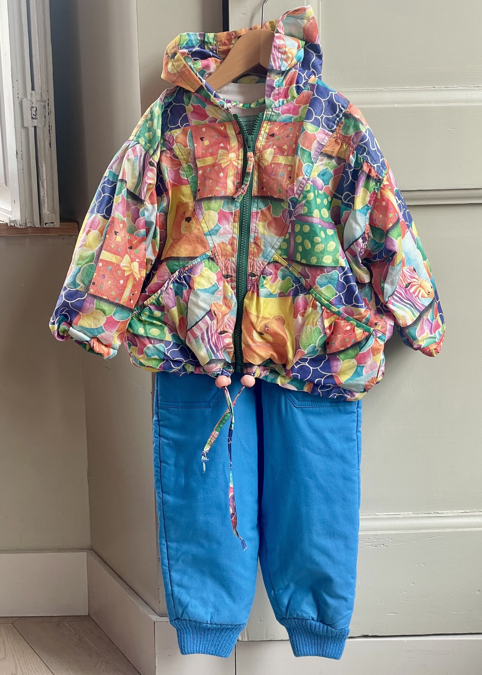 Vintage Blue padded Winter Suit/Dungarees 18-24m