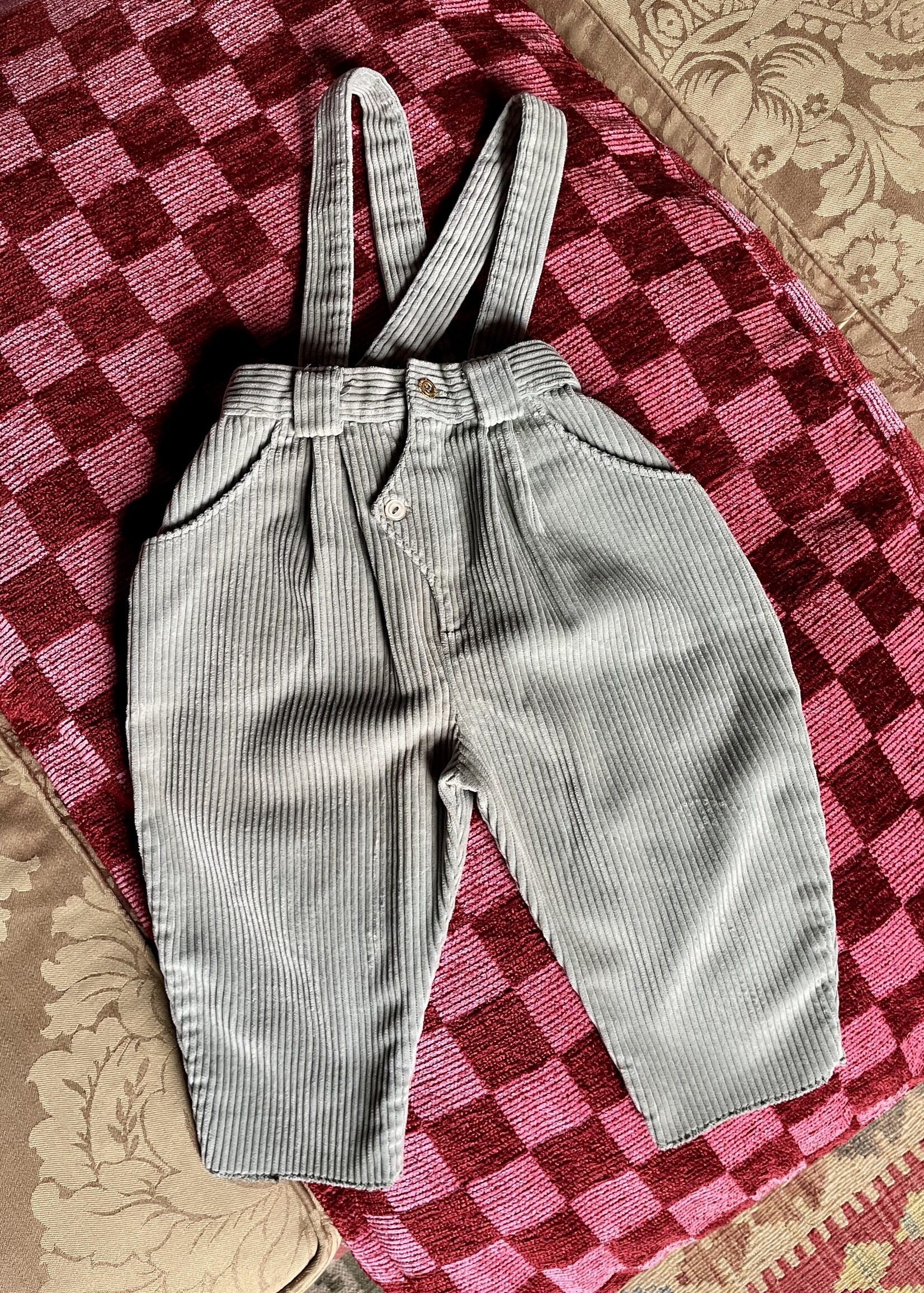 Vintage Sage Gray/Green Velvet Pants 9m