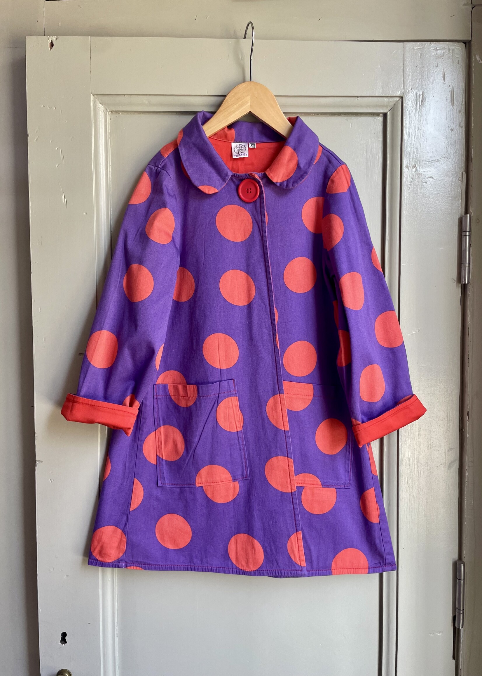 Vintage Reversible Polka Dot Trench Coat 8y