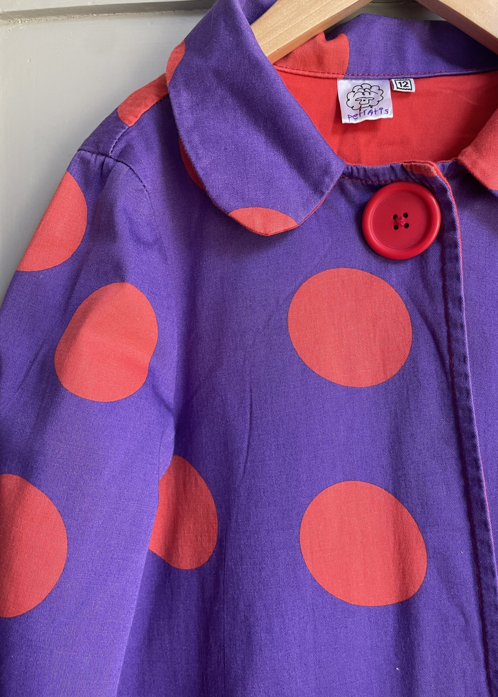 Vintage Reversible Polka Dot Trench Coat 8y