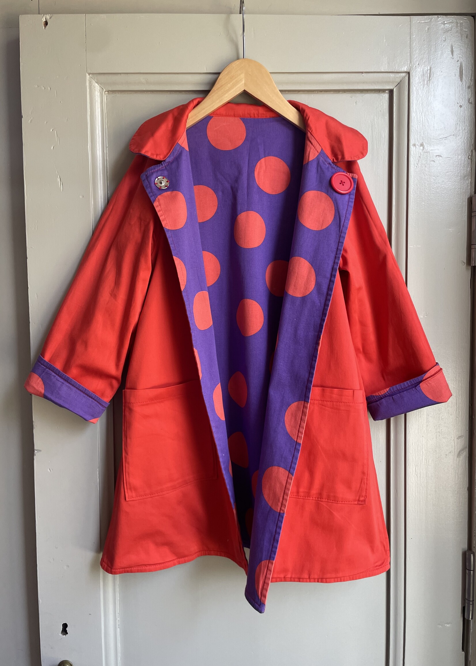 Vintage Reversible Polka Dot Trench Coat 8y