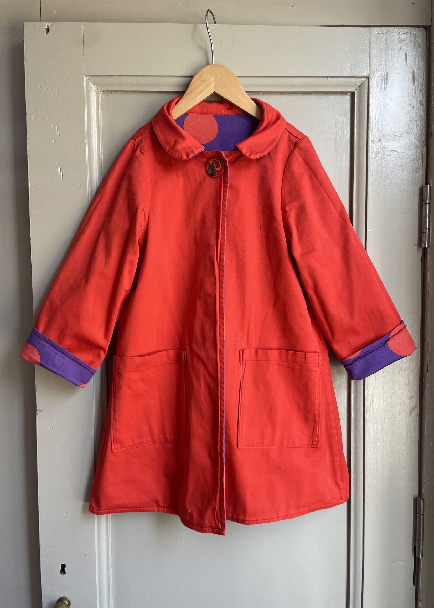 Vintage Reversible Polka Dot Trench Coat 8y