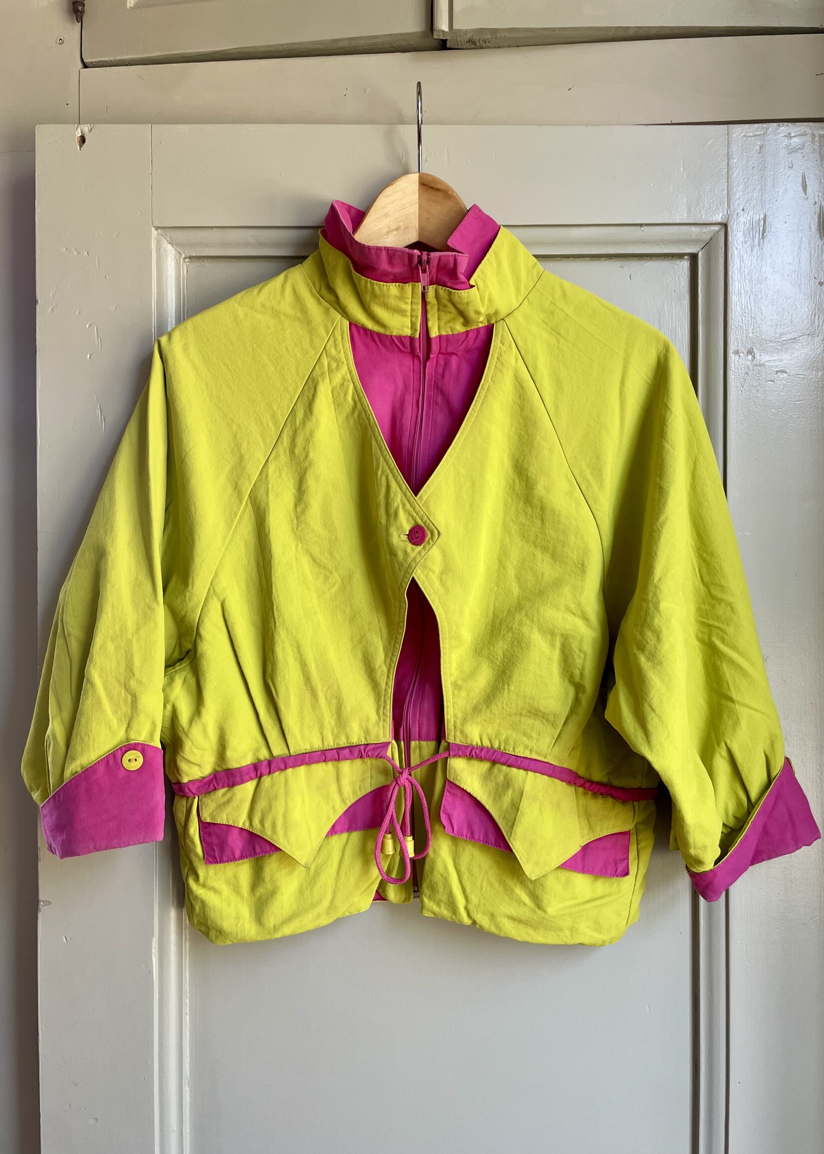 K'neeltje Pink Yellow/Green Summer Jacket 8y