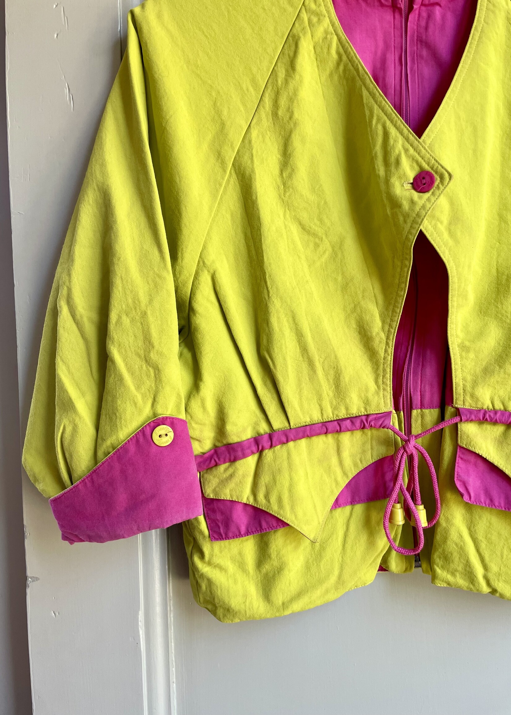 K'neeltje Pink Yellow/Green Summer Jacket 8y