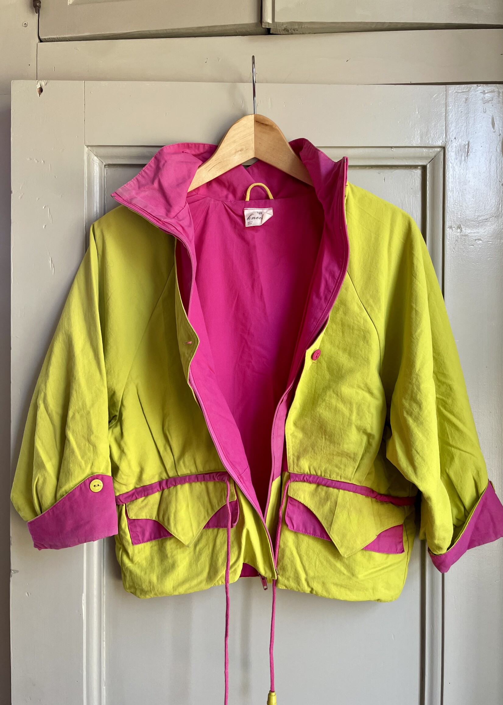 K'neeltje Pink Yellow/Green Summer Jacket 8y
