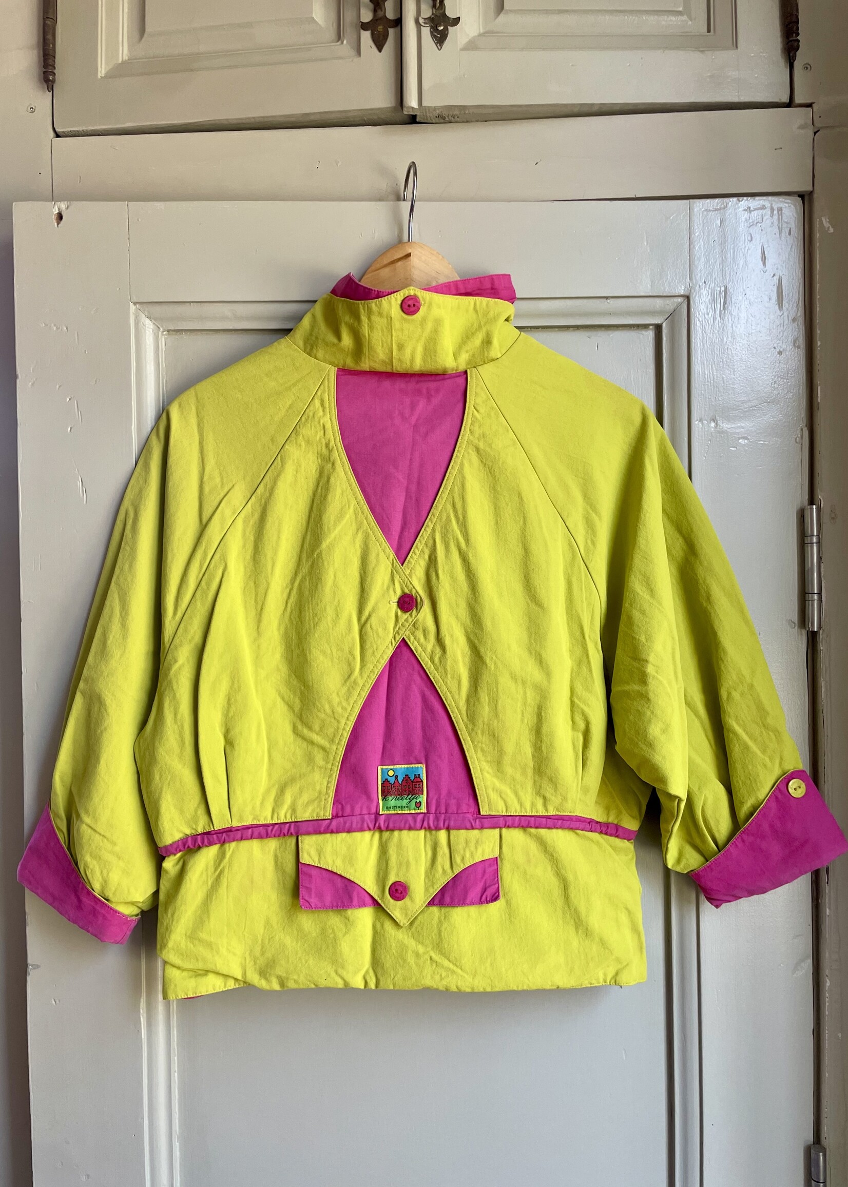 K'neeltje Pink Yellow/Green Summer Jacket 8y