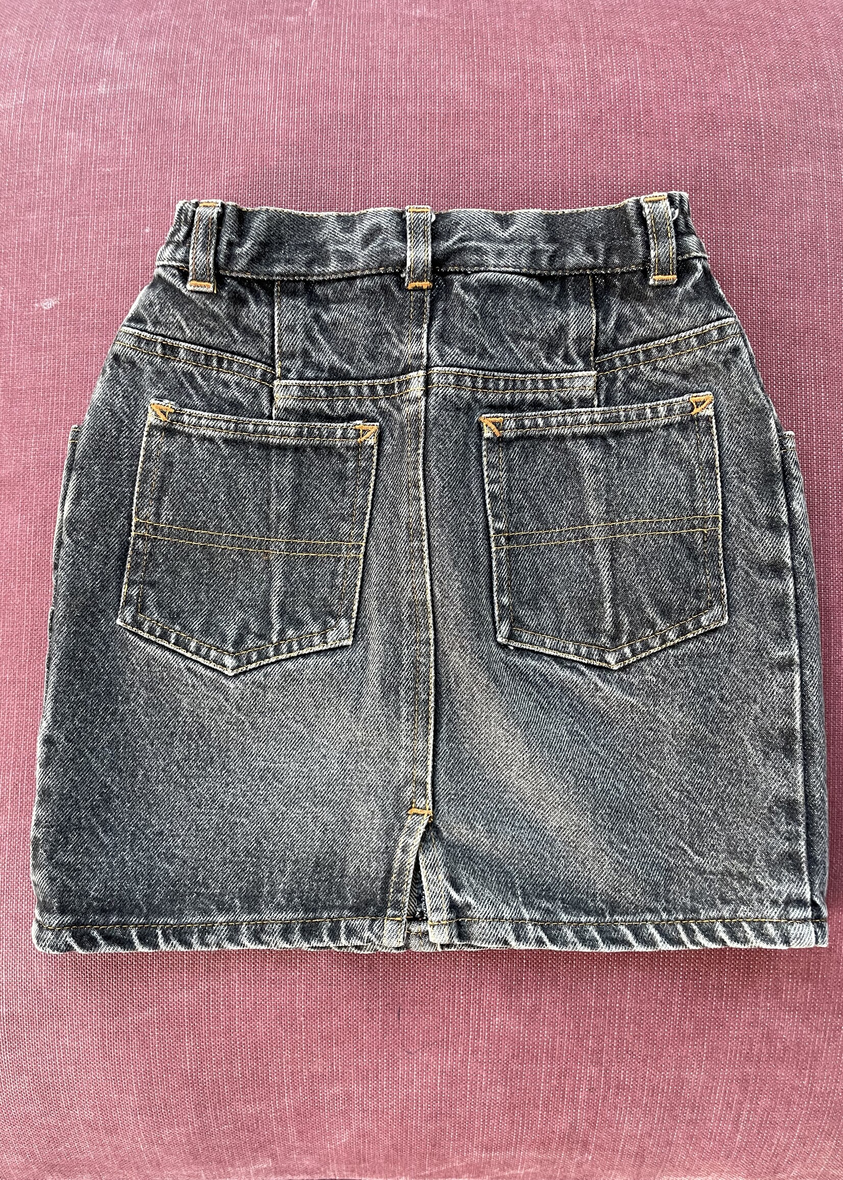 Vintage Black Denim Skirt 6y