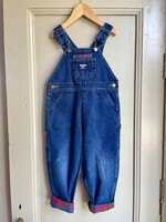 OshKosh Dark Denim Checked Dungarees 4-5y