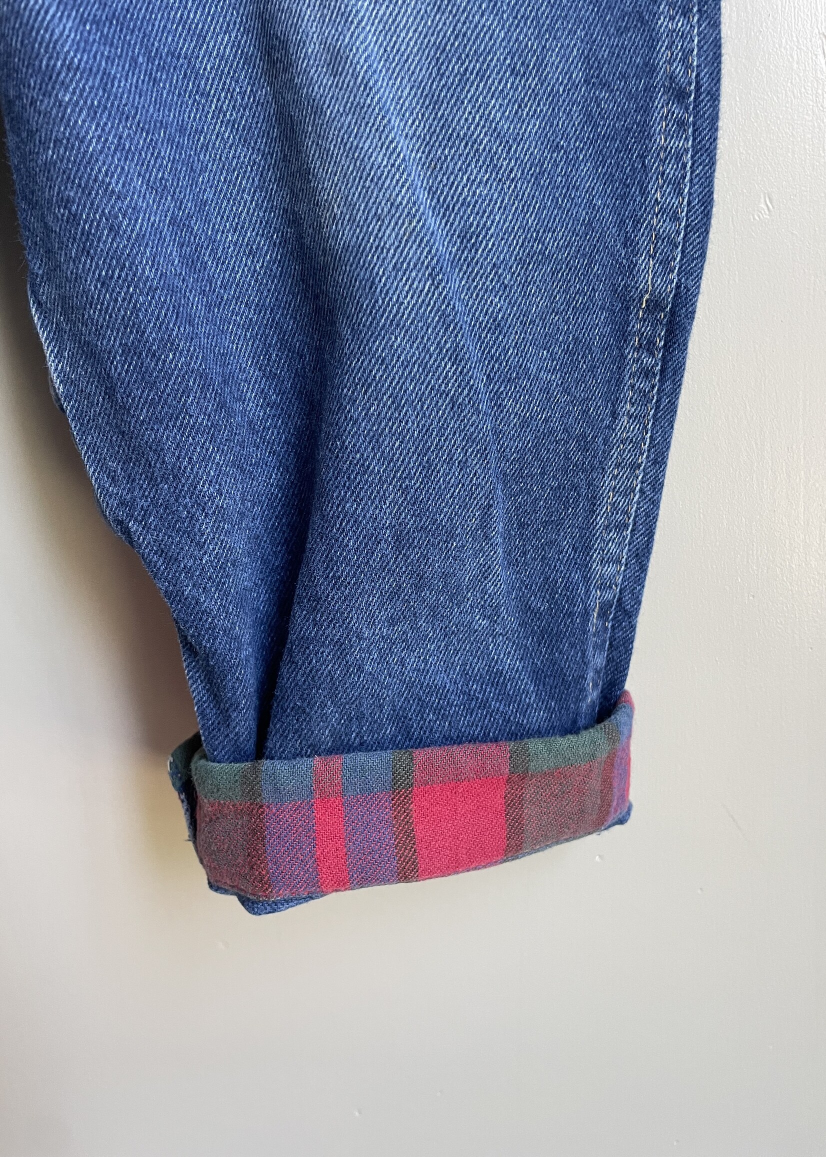 OshKosh Dark Denim Checked Dungarees 4-5y