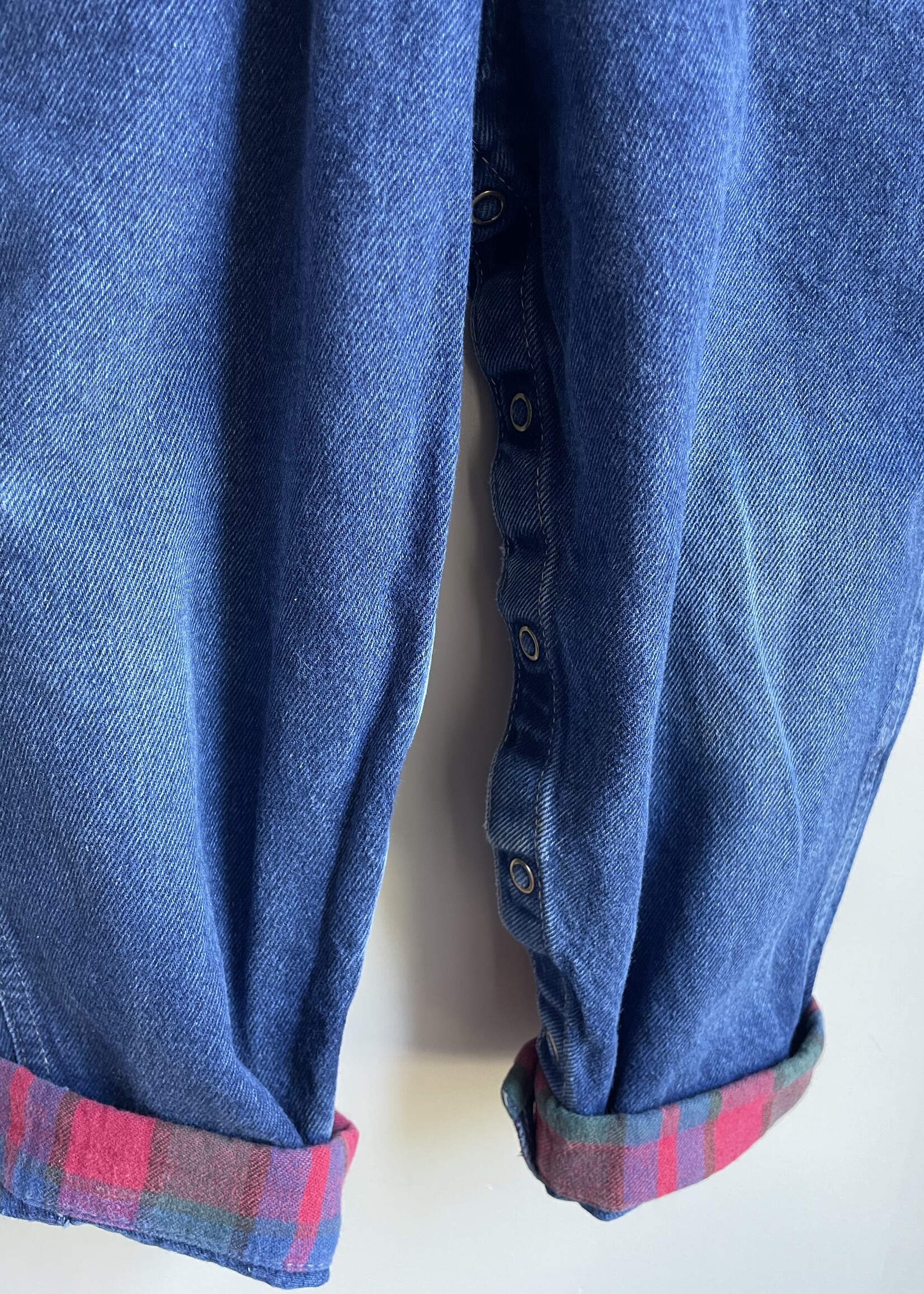 OshKosh Dark Denim Checked Dungarees 4-5y