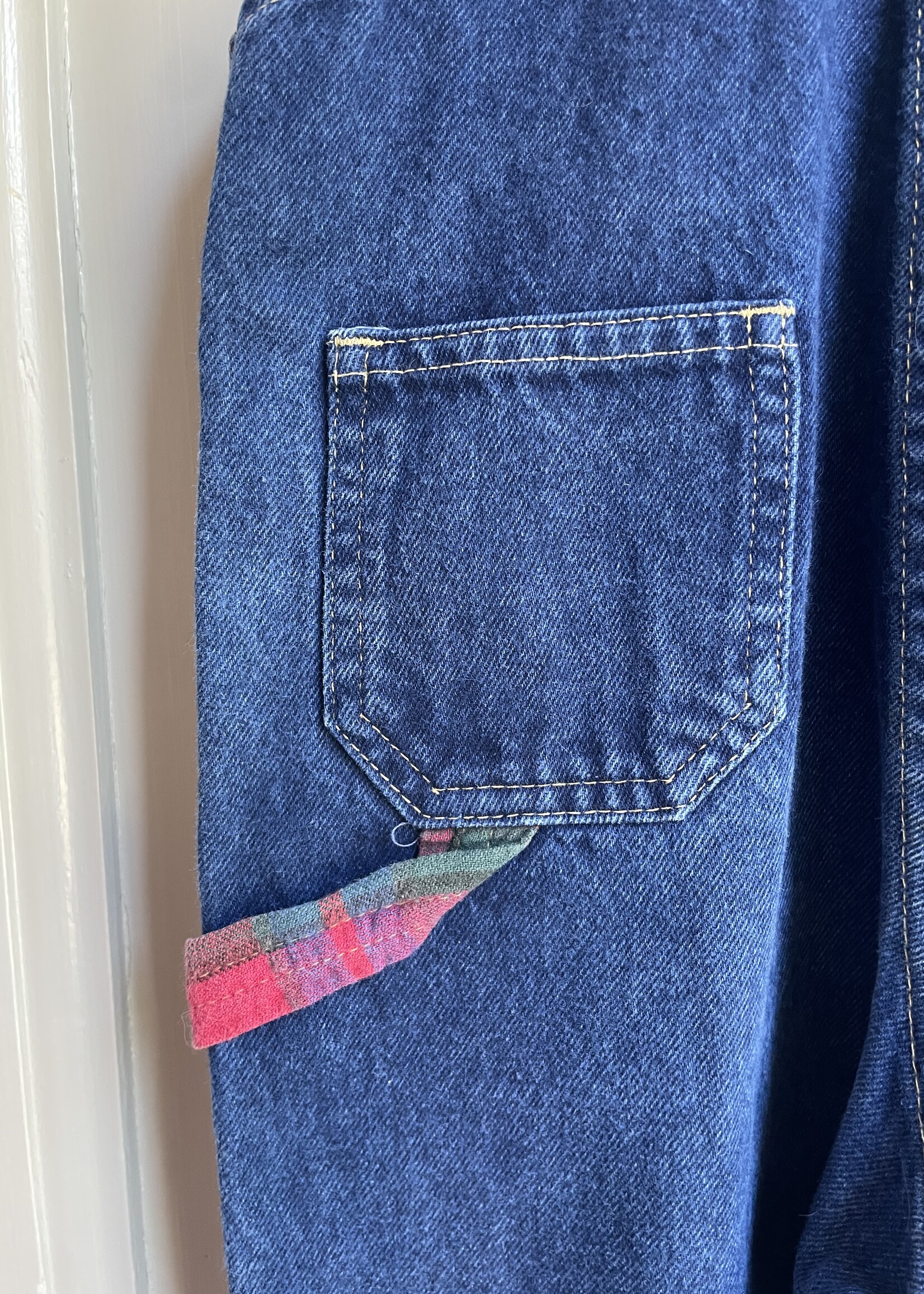 OshKosh Dark Denim Checked Dungarees 4-5y