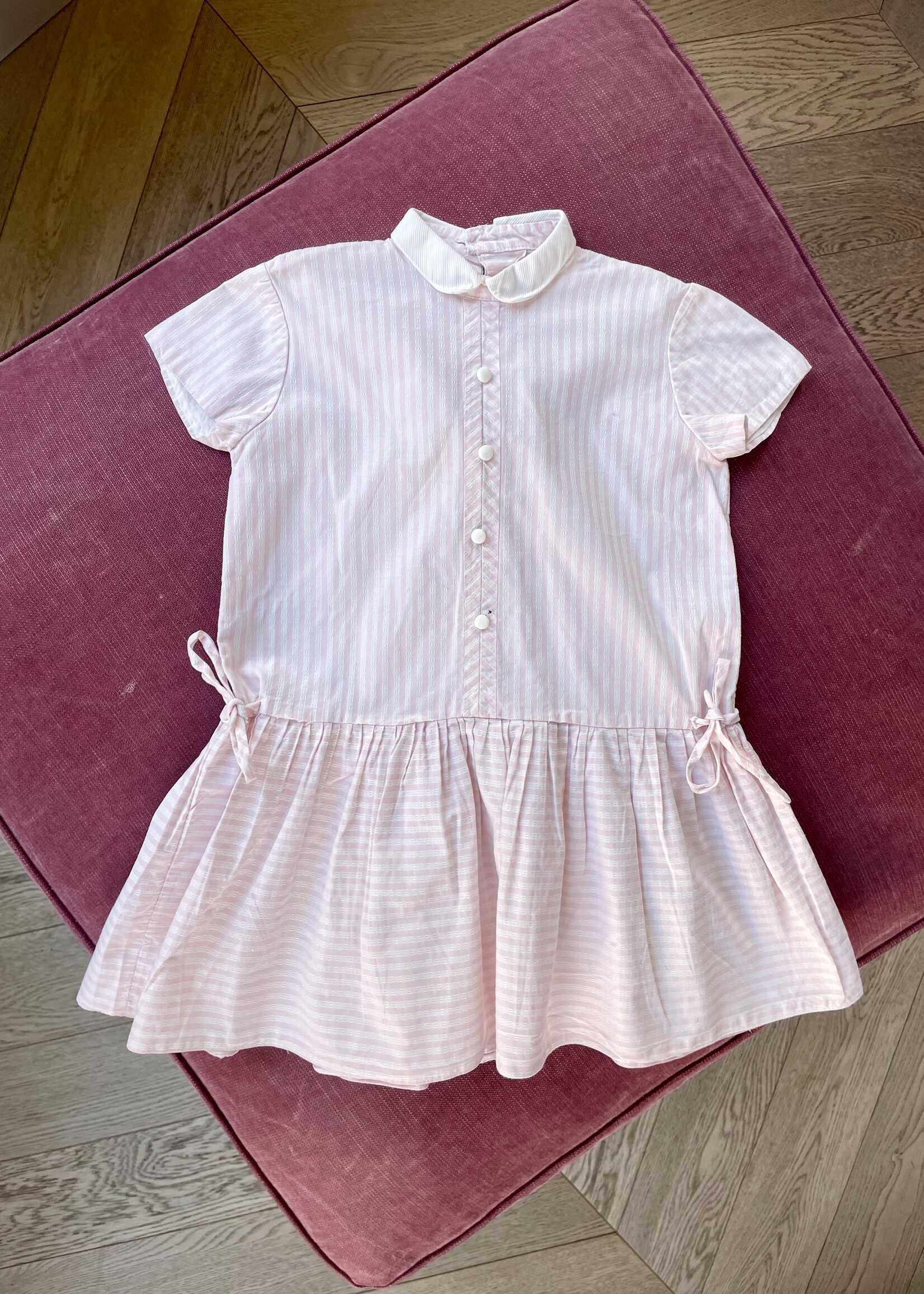 Vintage Pink Striped Dress 3-4y