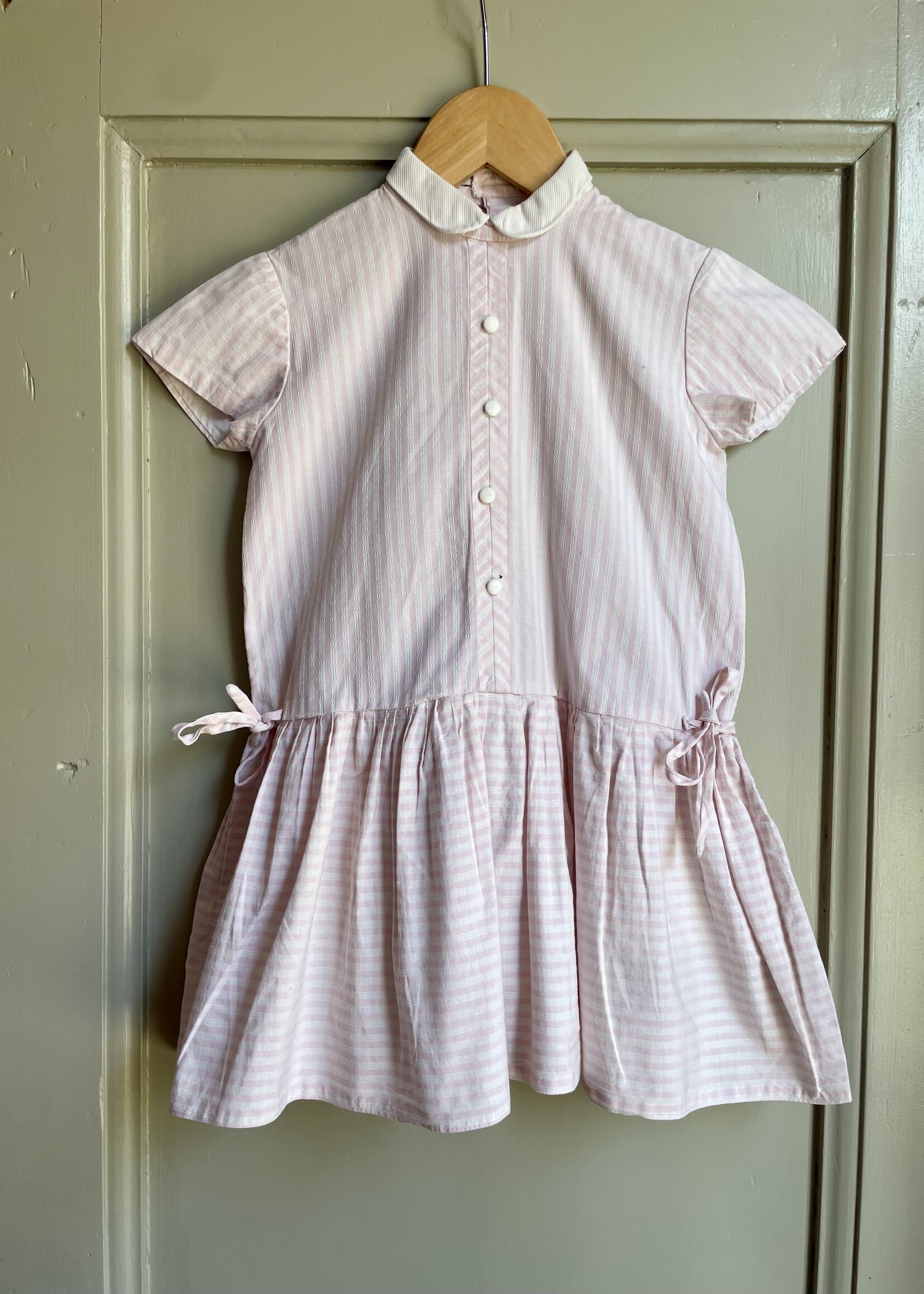 Vintage Pink Striped Dress 3-4y