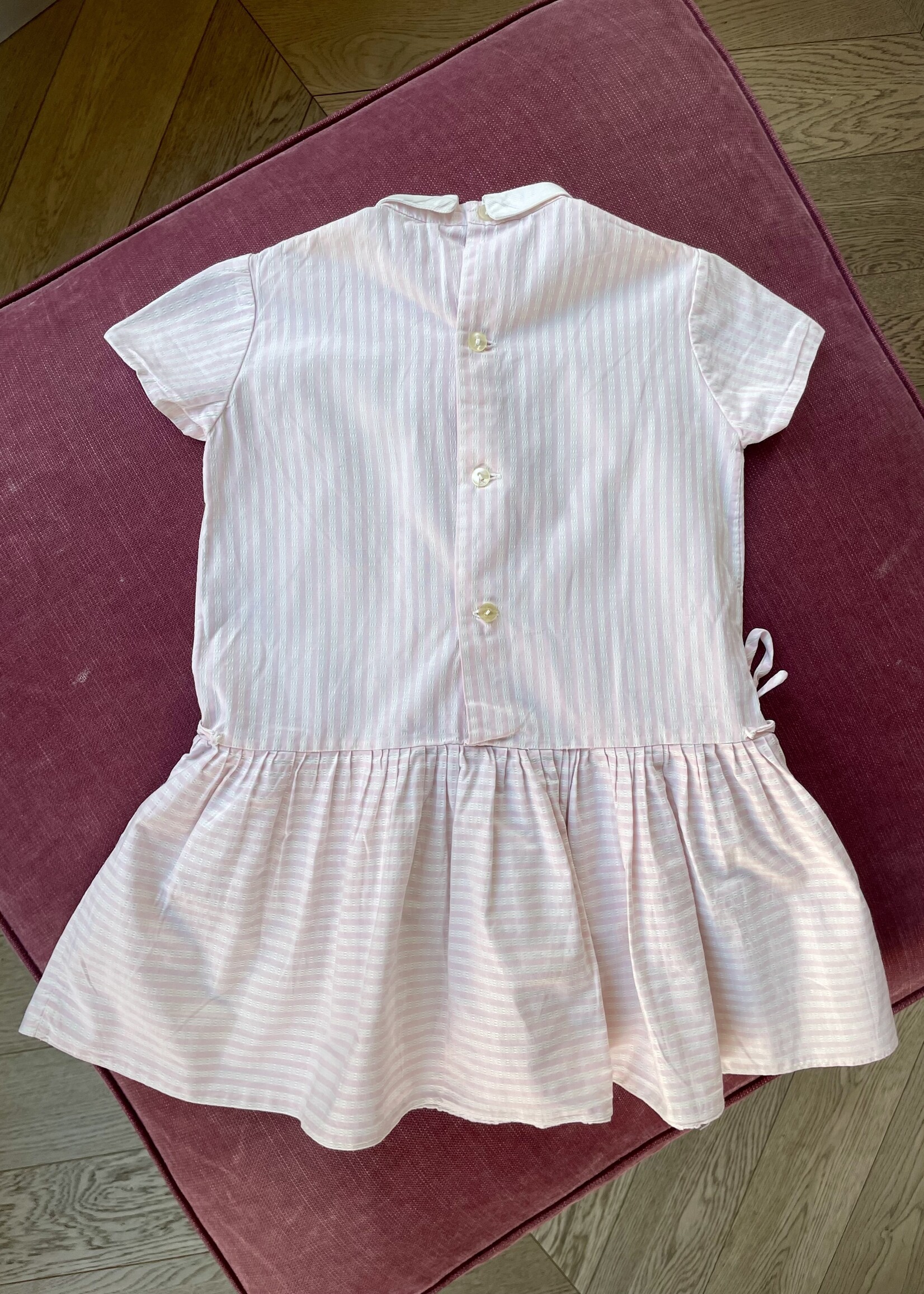 Vintage Pink Striped Dress 3-4y