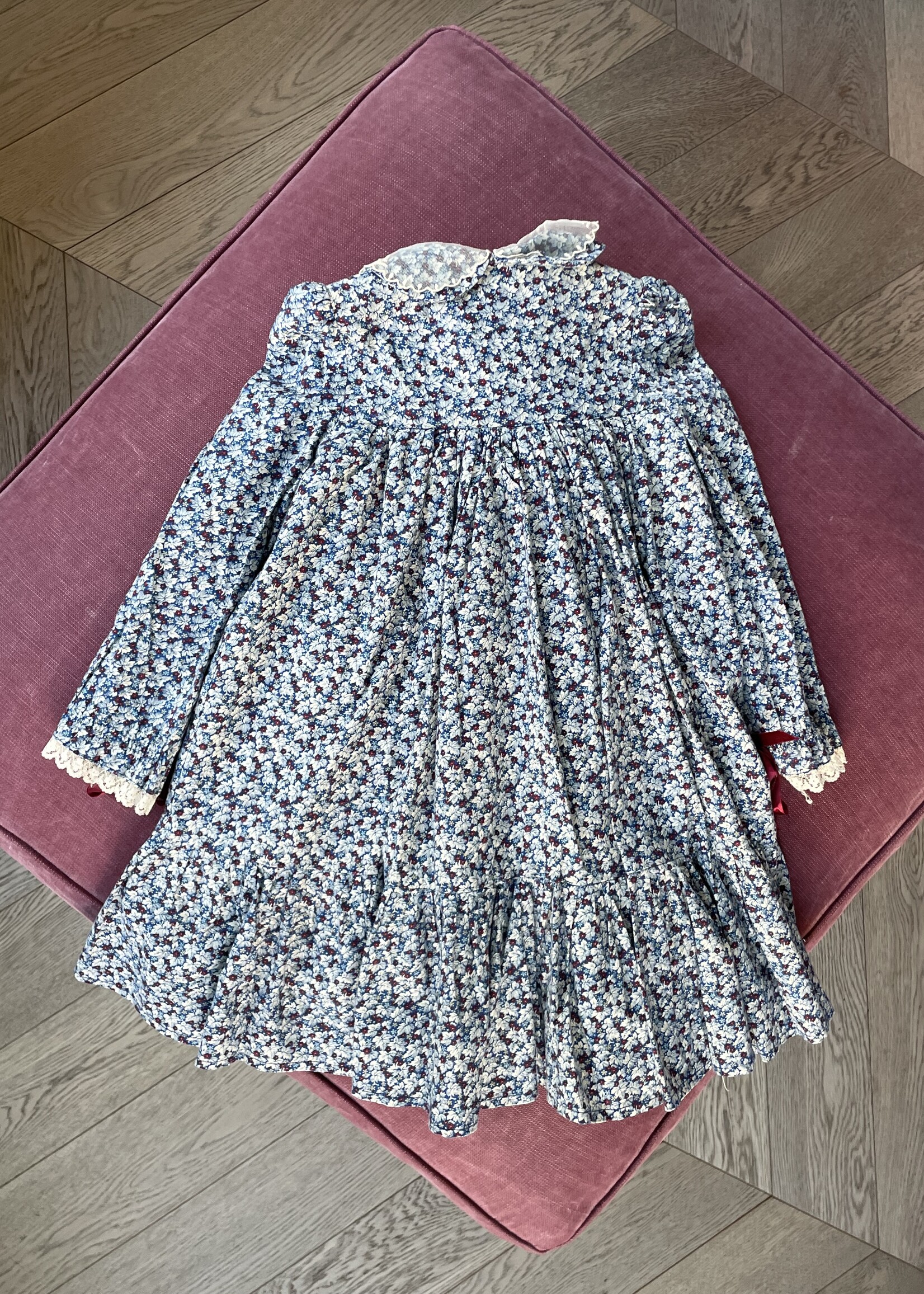 Vintage Floral Lined Frilly Dress 3y