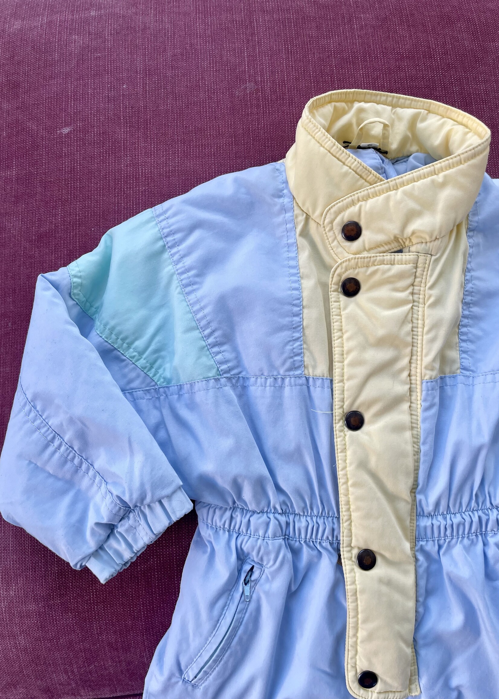 Vintage Baby Blue Colourblock  Winter Suit 2-3y