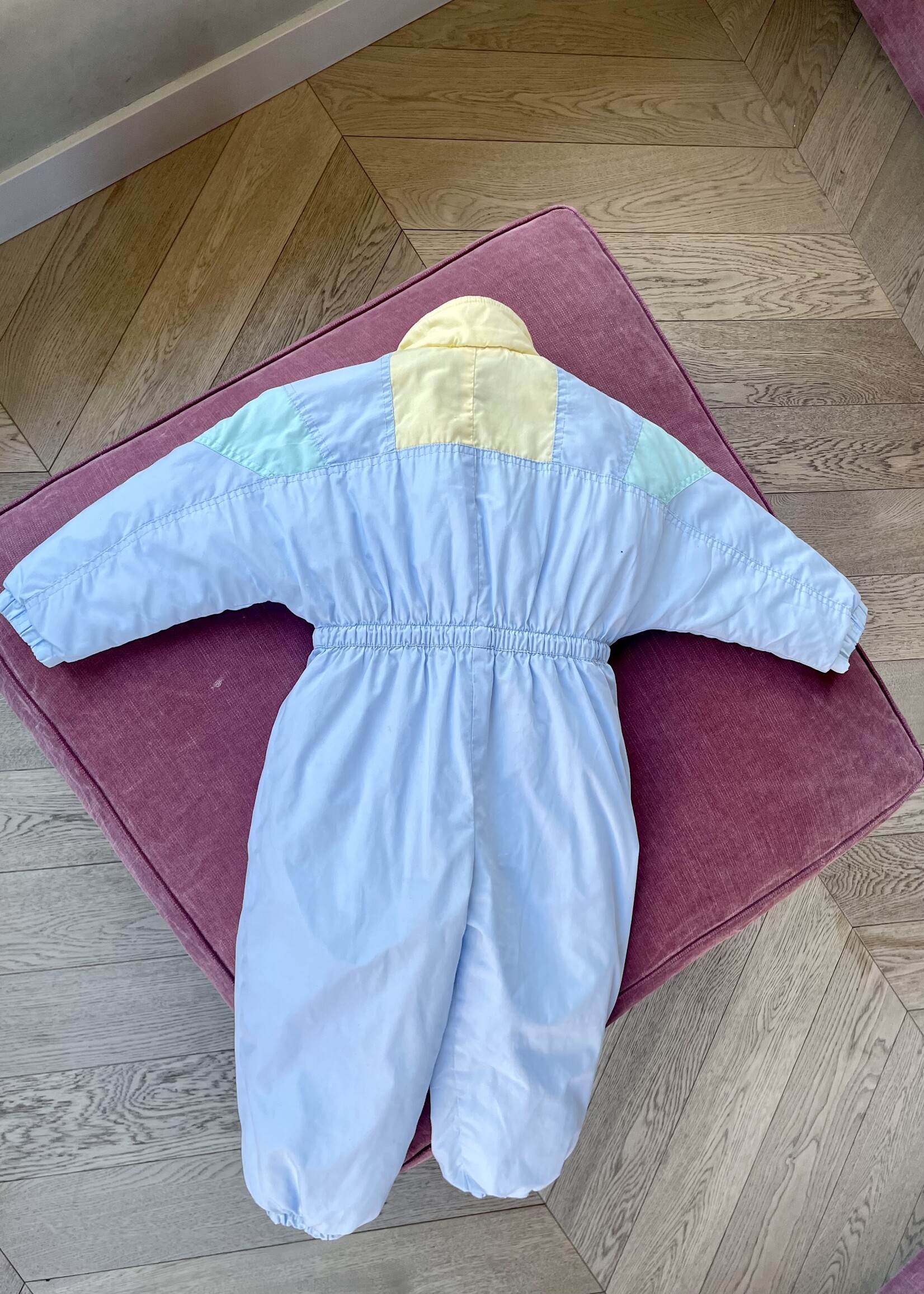 Vintage Baby Blue Colourblock  Winter Suit 2-3y