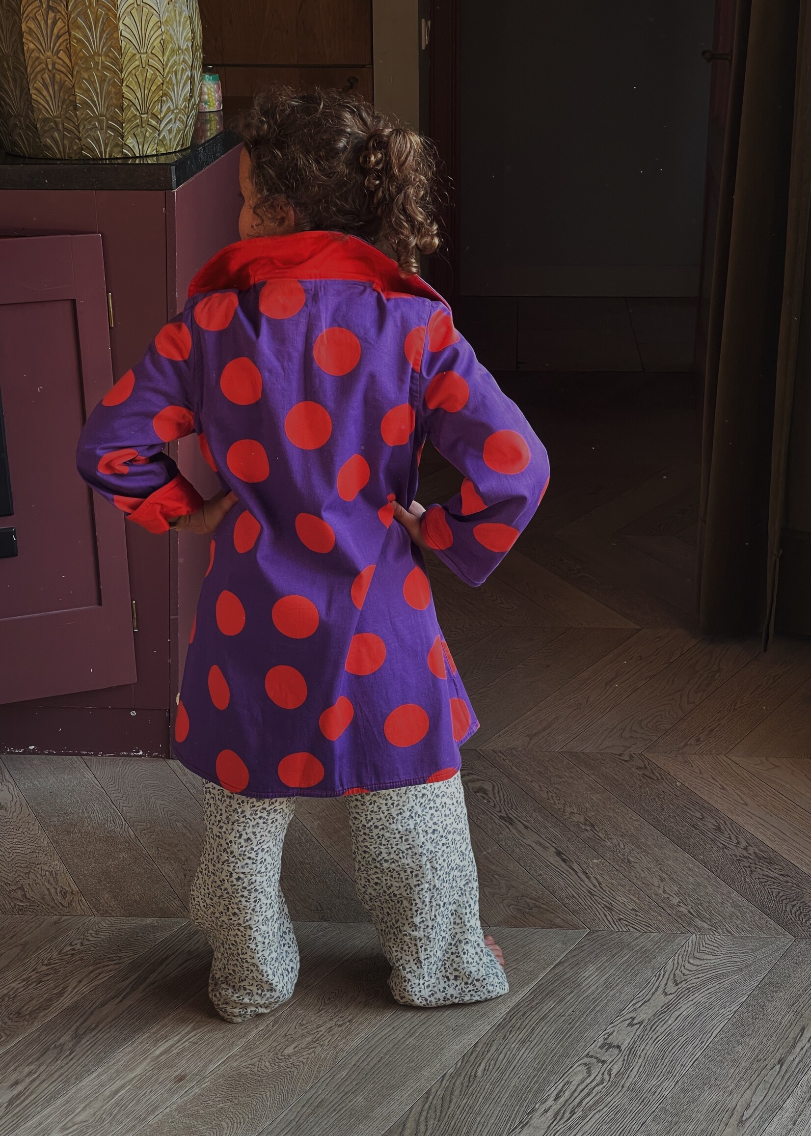 Vintage Reversible Polka Dot Trench Coat 8y