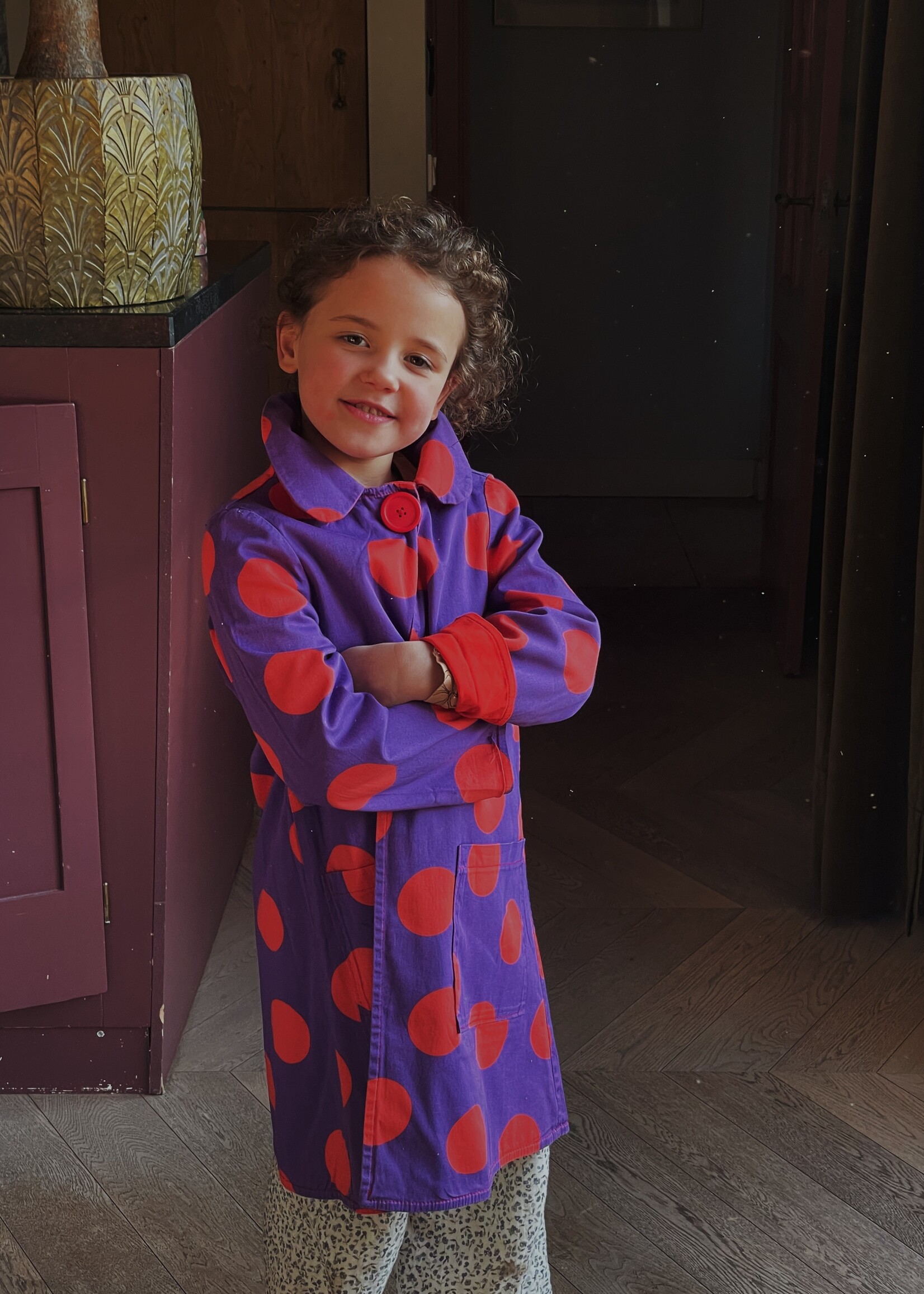 Vintage Reversible Polka Dot Trench Coat 8y