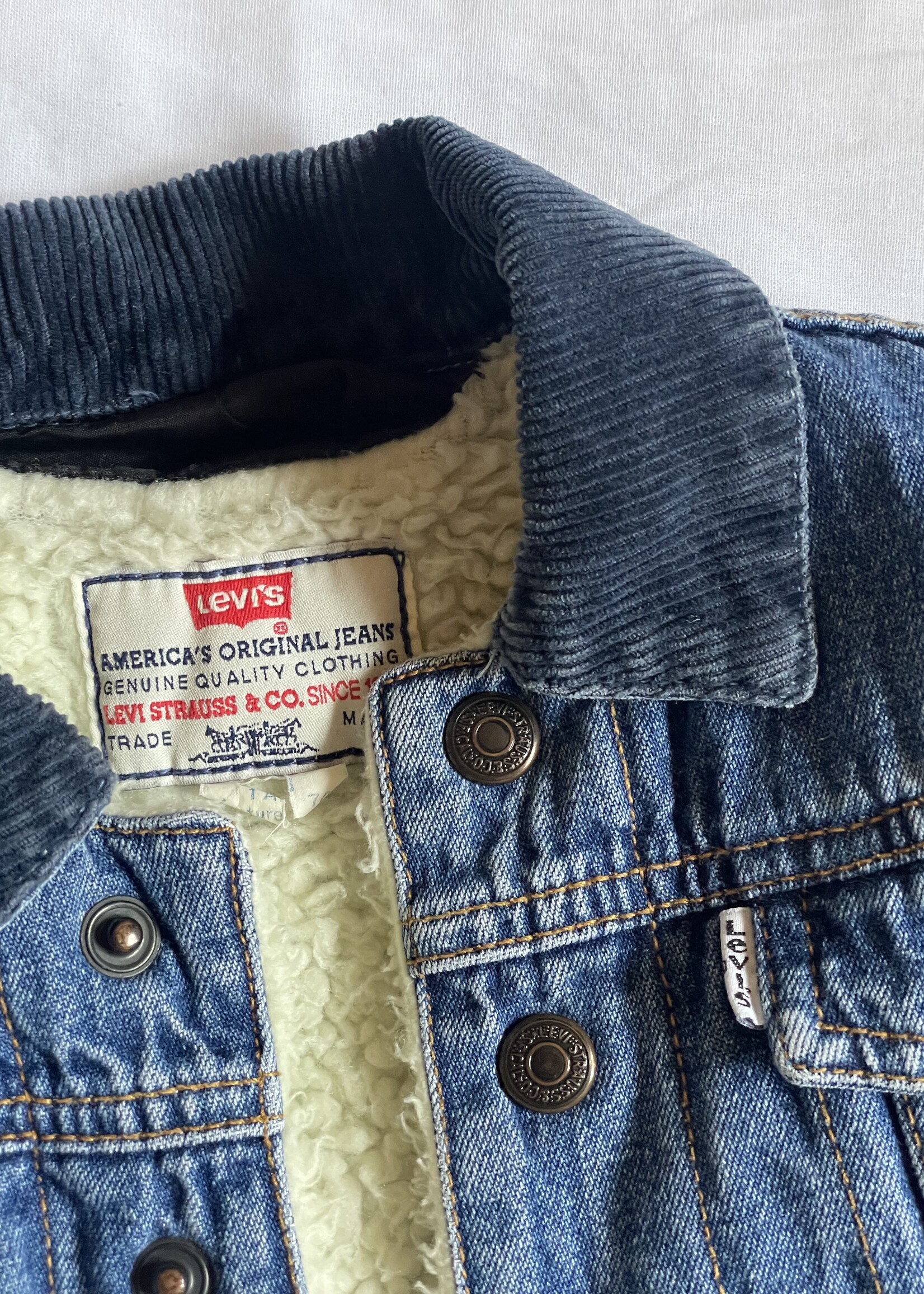 Levi's White Tab Sherpa Denim Jacket 12m