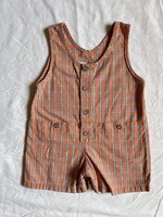 Levi's White Tab Orange Check Playsuit 9m